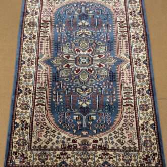 Blue Persian Hand Knotted Wool Carpet - 2.5FT X 4FT | 76CM X 122CM
