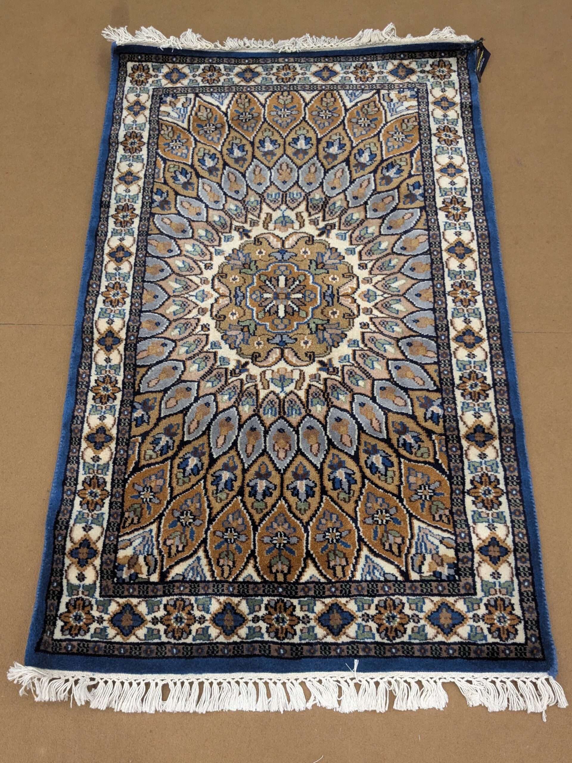 Blue Mandola Persian Hand Knotted Wool Carpet - 2.5FT X 4FT | 76CM X 122CM
