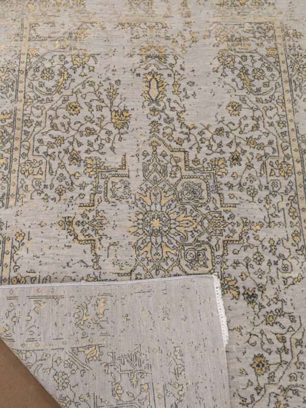 Beige Floral Knotted Wool Carpet - 4FT X 6FT | 120CM X 180CM - Image 2
