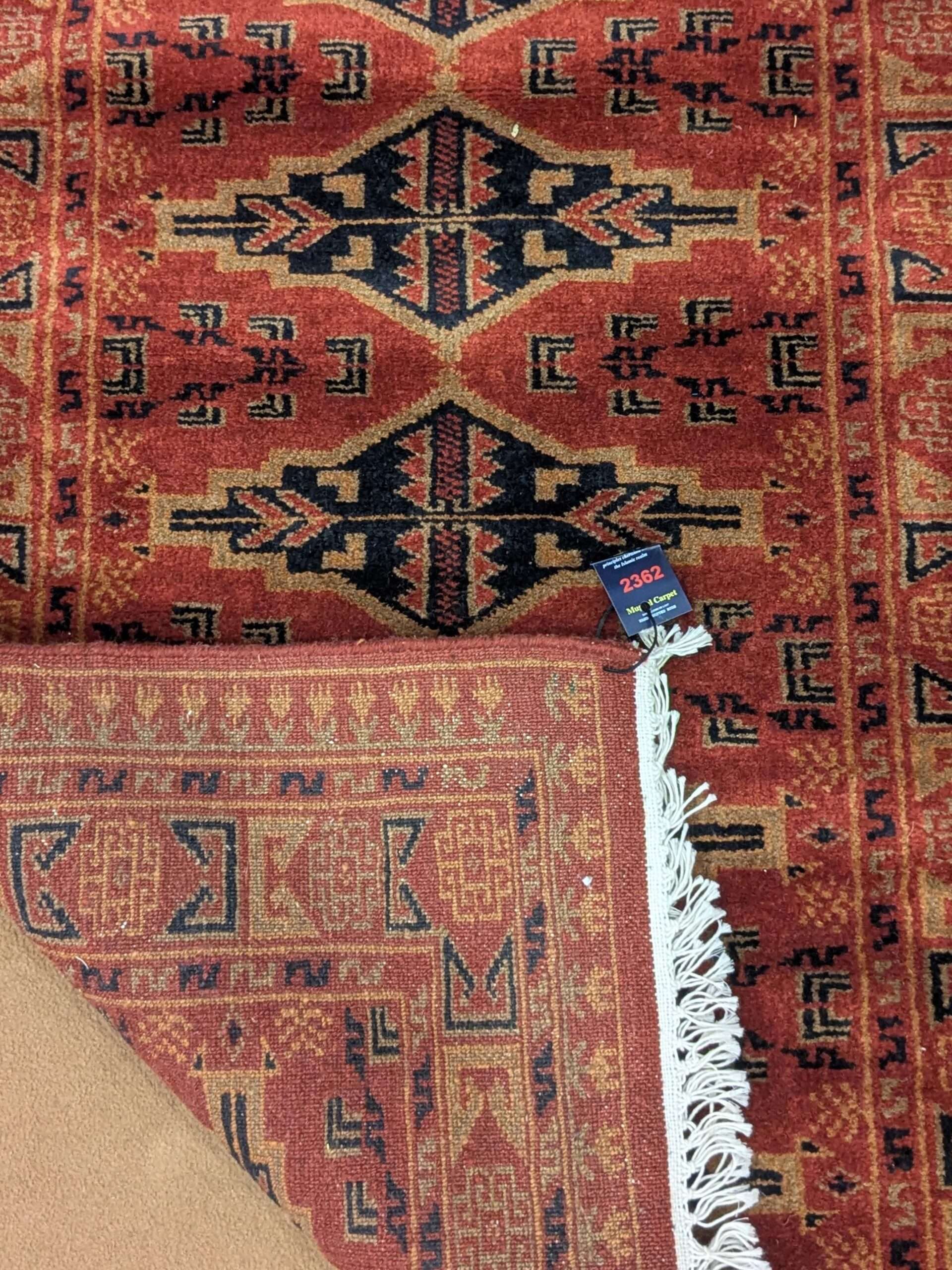 Red Tribal Hand Knotted Wool Carpet - 2.5FT X 4FT | 76CM X 122CM - Image 2