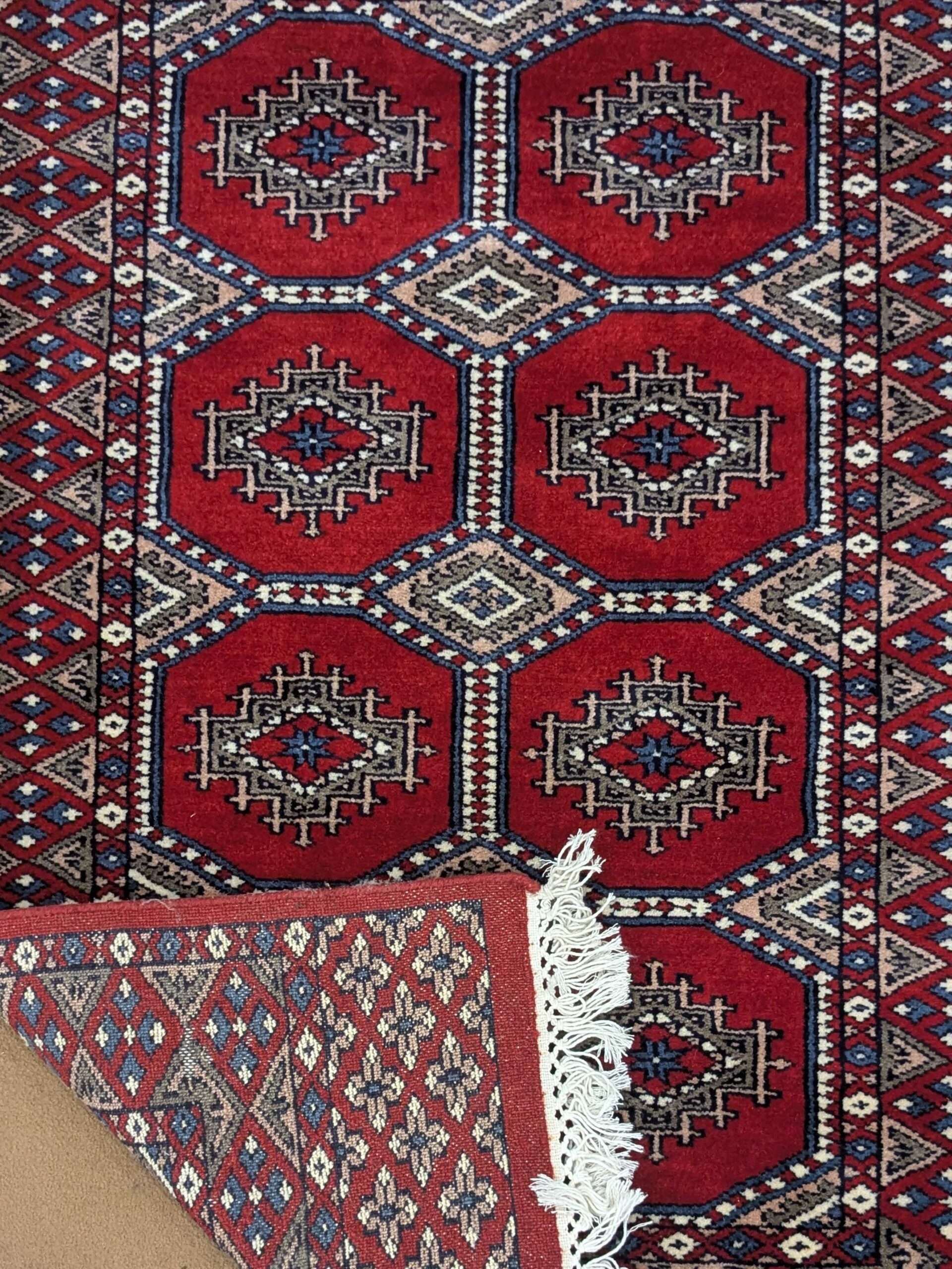 Red Tribal Hand Knotted Wool Carpet - 2.5FT X 4FT | 76CM X 122CM - Image 2