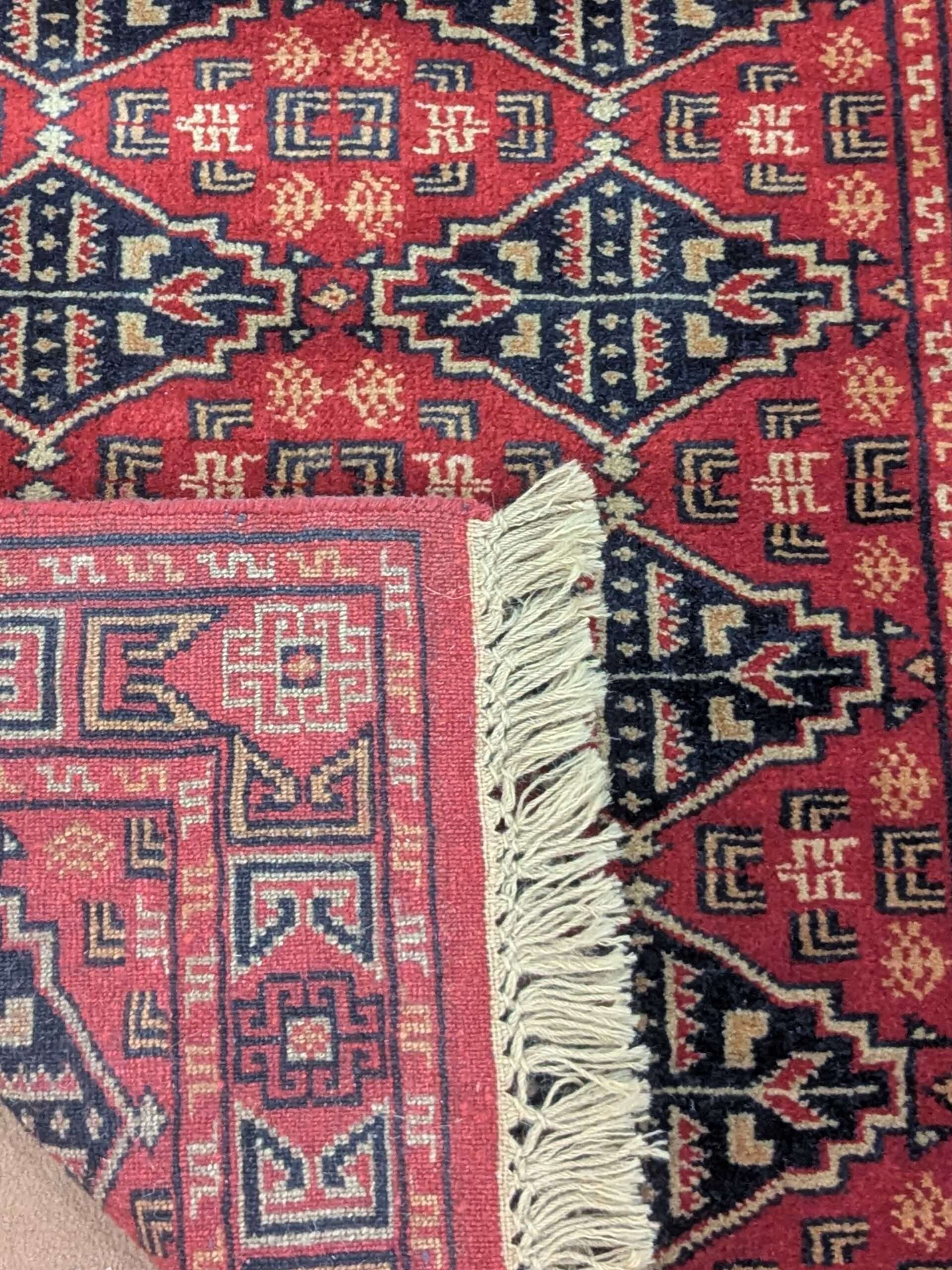 Red Tribal Hand Knotted Wool Carpet - 2.5FT X 4FT | 76CM X 122CM - Image 2