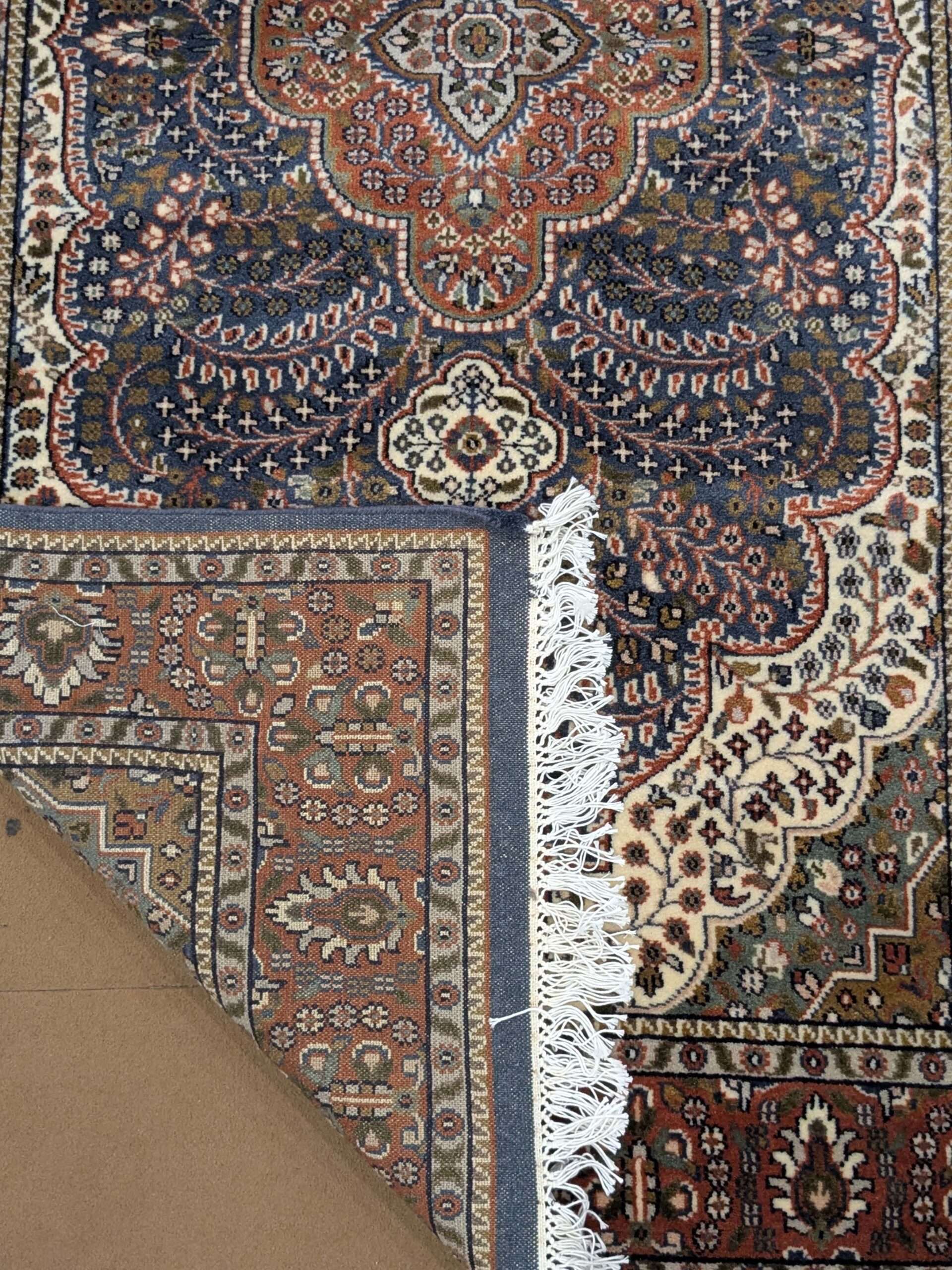 Blue Persian Hand Knotted Wool Carpet - 4FT X 6FT | 120CM X 180CM - Image 2