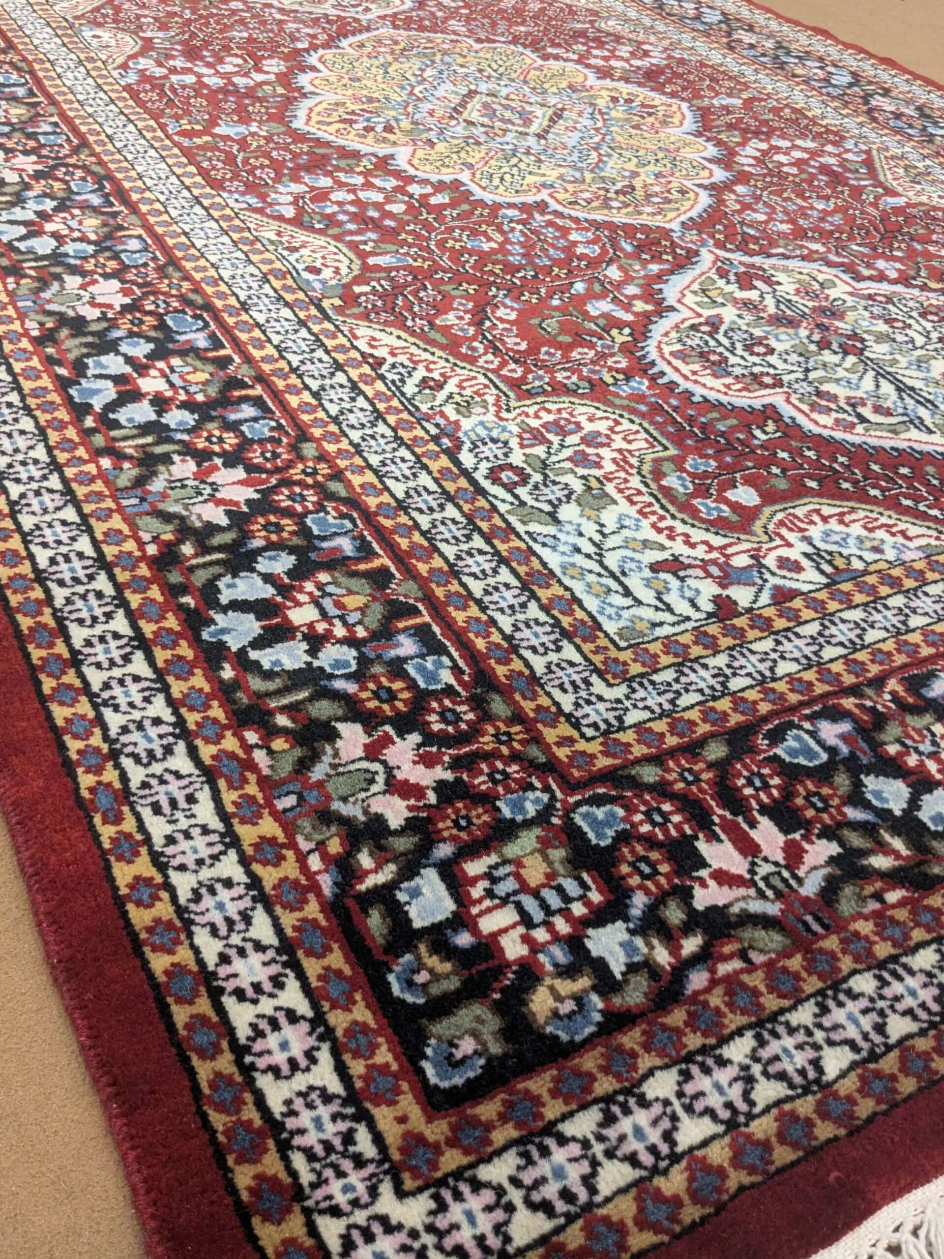 Red Persian Hand Knotted Wool Carpet - 5FT X 7FT | 150CM X 210CM - Image 3
