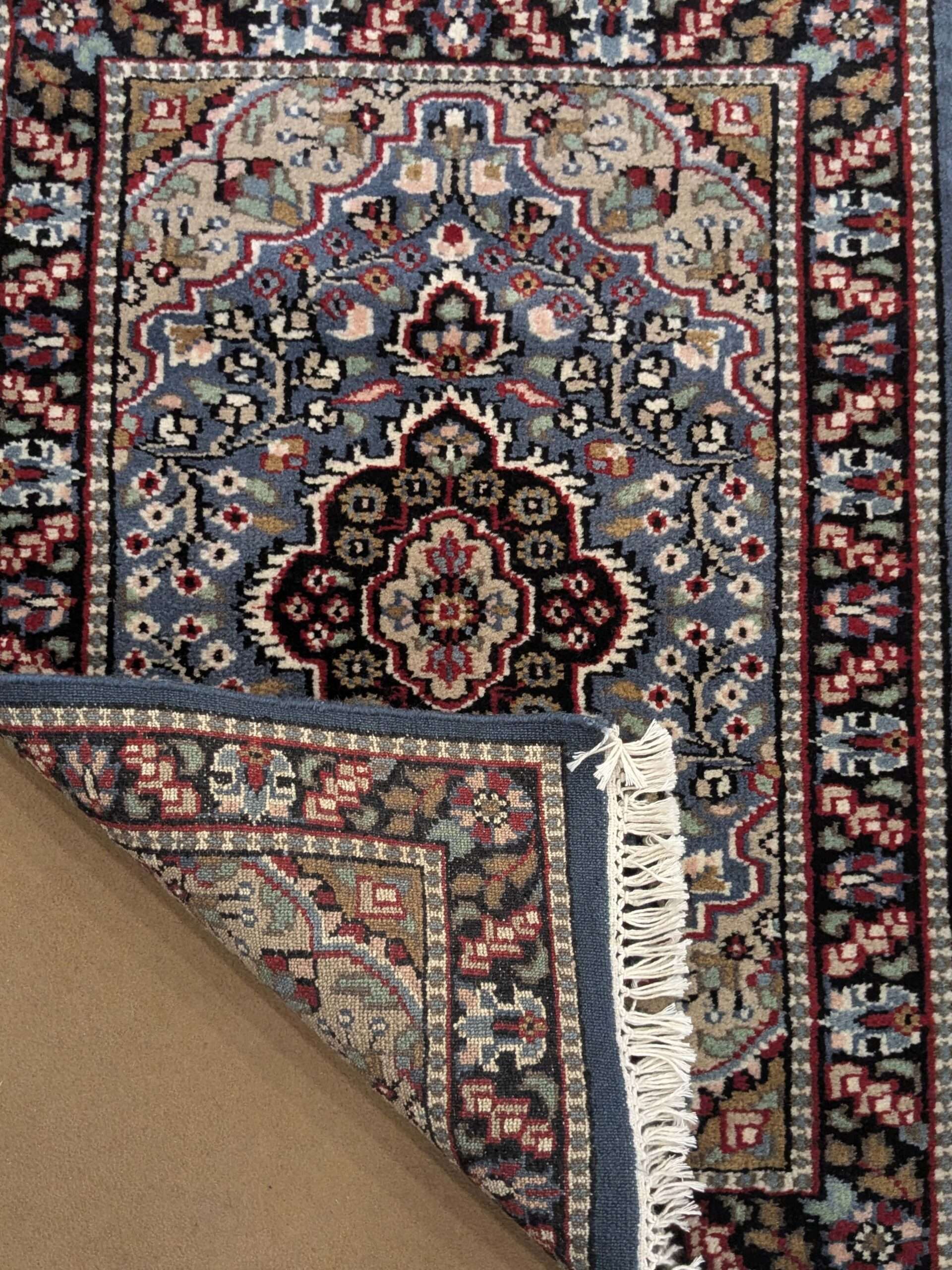 Blue Persian Hand Knotted Wool Carpet - 2FT X 3FT | 60CM X 90CM - Image 2