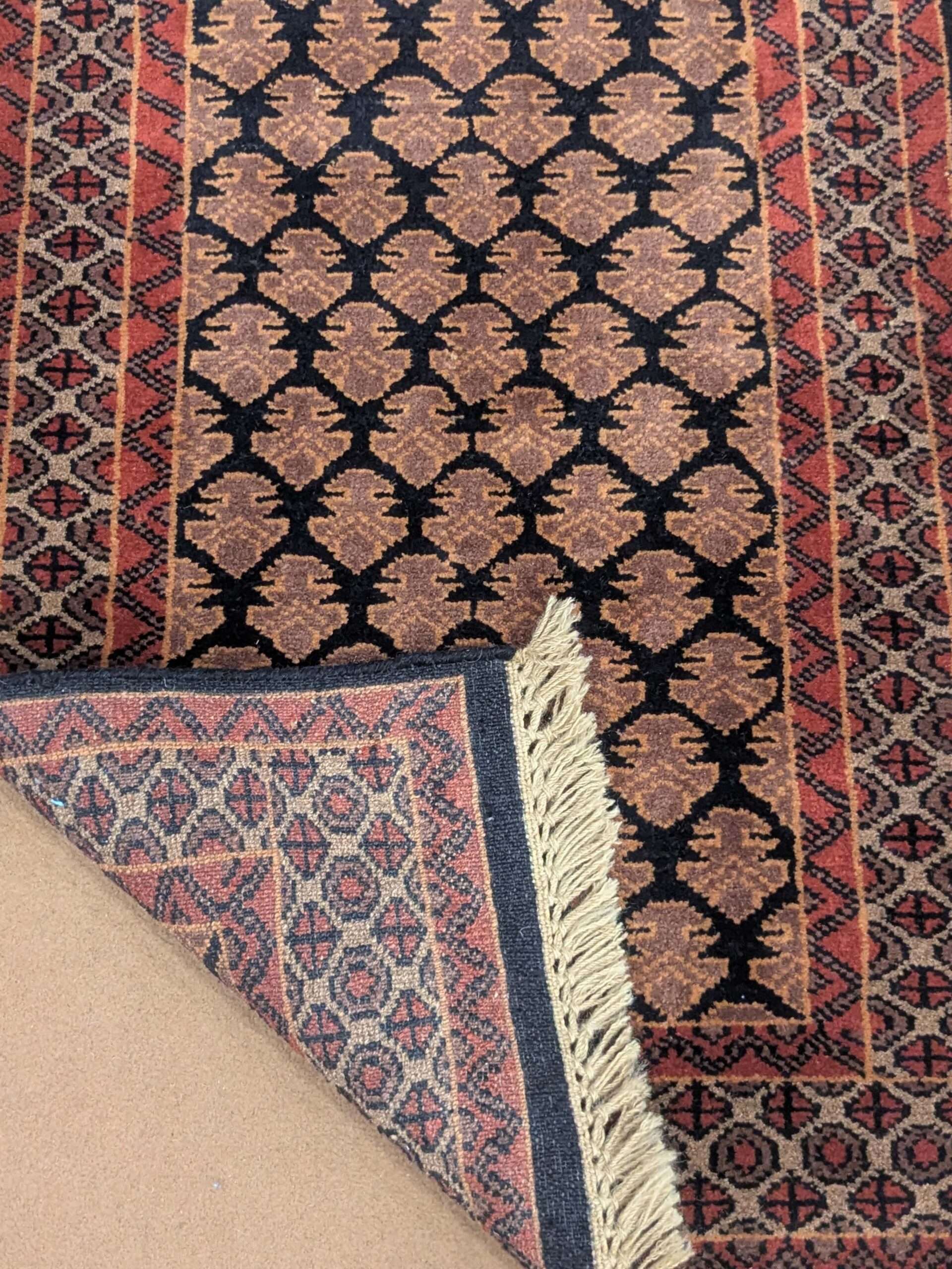 Black Baby Foot Print Hand Knotted Wool Carpet - 2FT X 3FT | 60CM X 90CM - Image 2