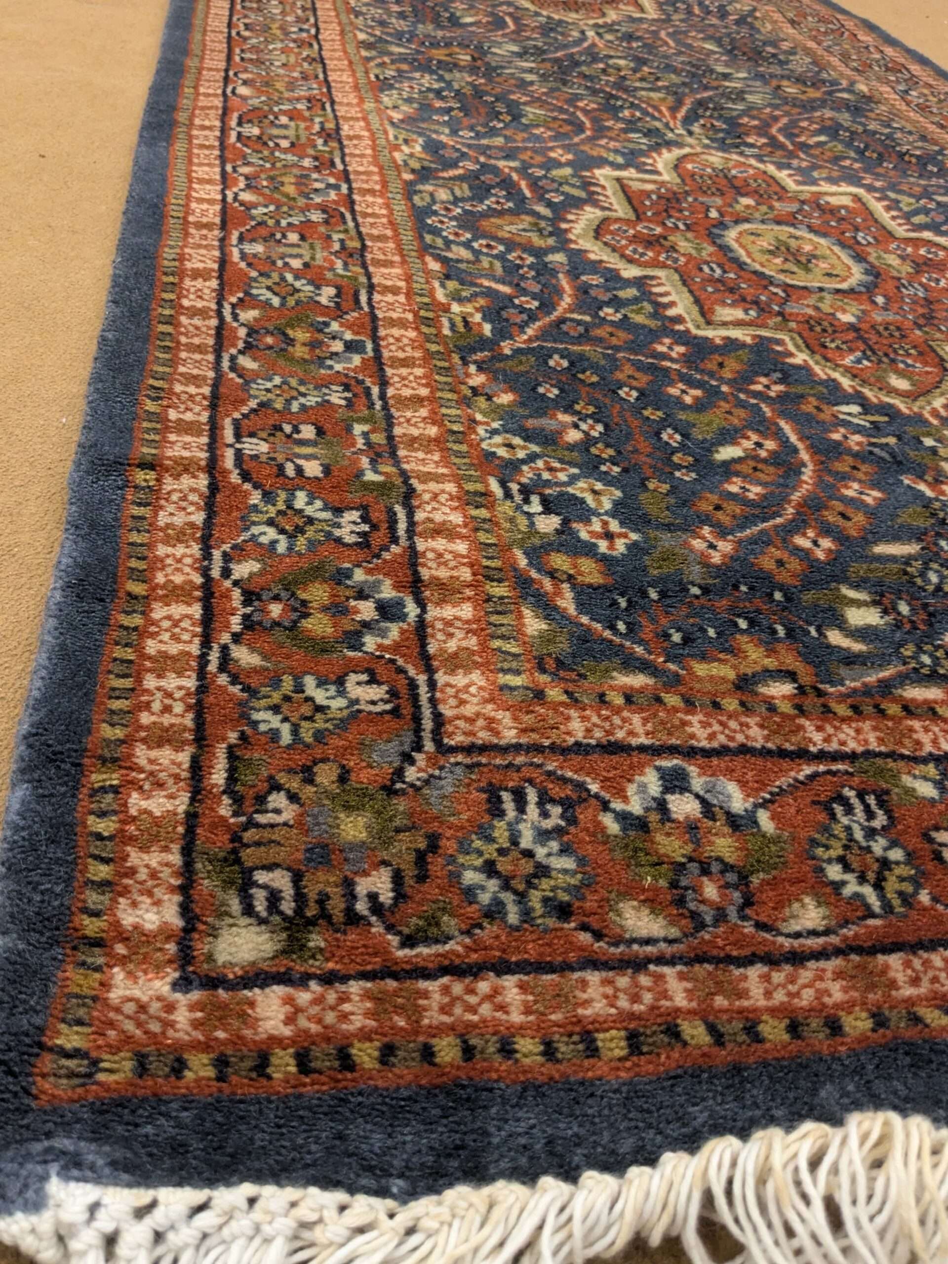 Blue Persian Hand Knotted Runner Wool Carpet - 2.5FT X 8FT | 75CM X 240CM - Image 2