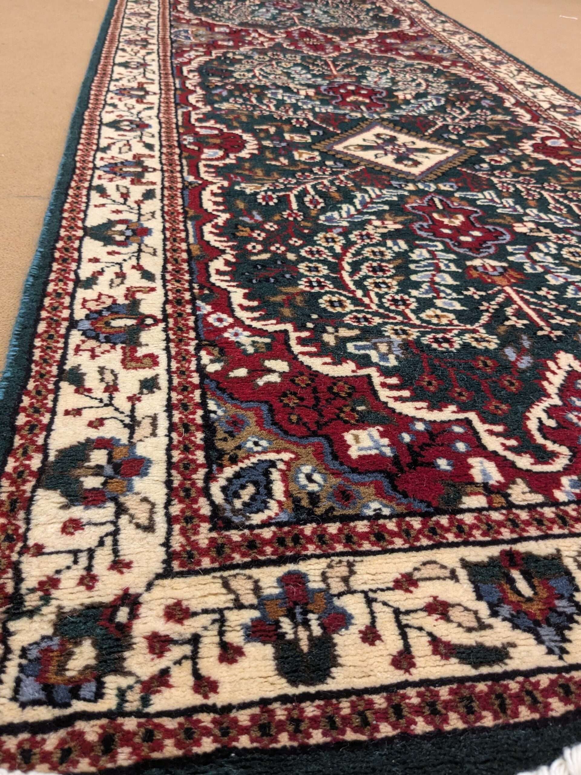 Green Persian Hand Knotted Runner Wool Carpet ? 2.5FT X 8FT | 75CM X 240CM - Image 2