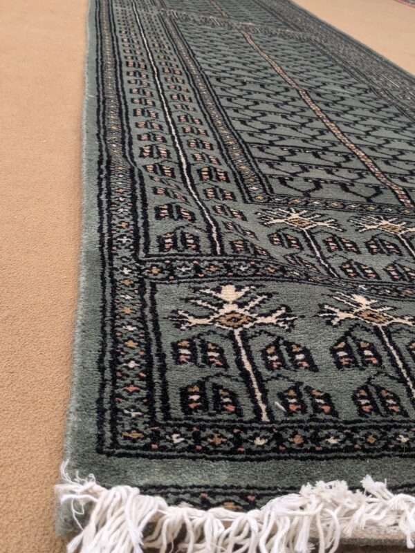 Green Family Design Hand Knotted Runner Wool Carpet - 2.5FT X 10FT | 75CM X 300CM - Image 2