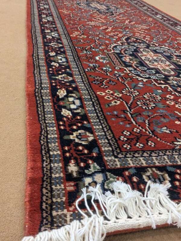 Red Tribal Hand Knotted Runner Wool Carpet - 2.5FT X 10FT | 75CM X 300CM - Image 2