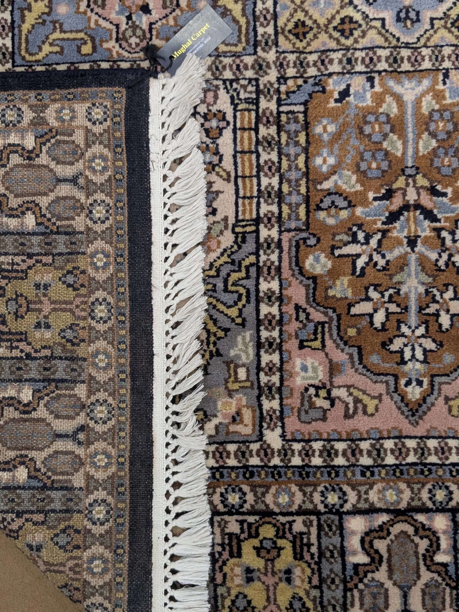 Black Mughal Garden Hand Knotted Wool Carpet - 4FT X 6FT | 120CM X 180CM - Image 2