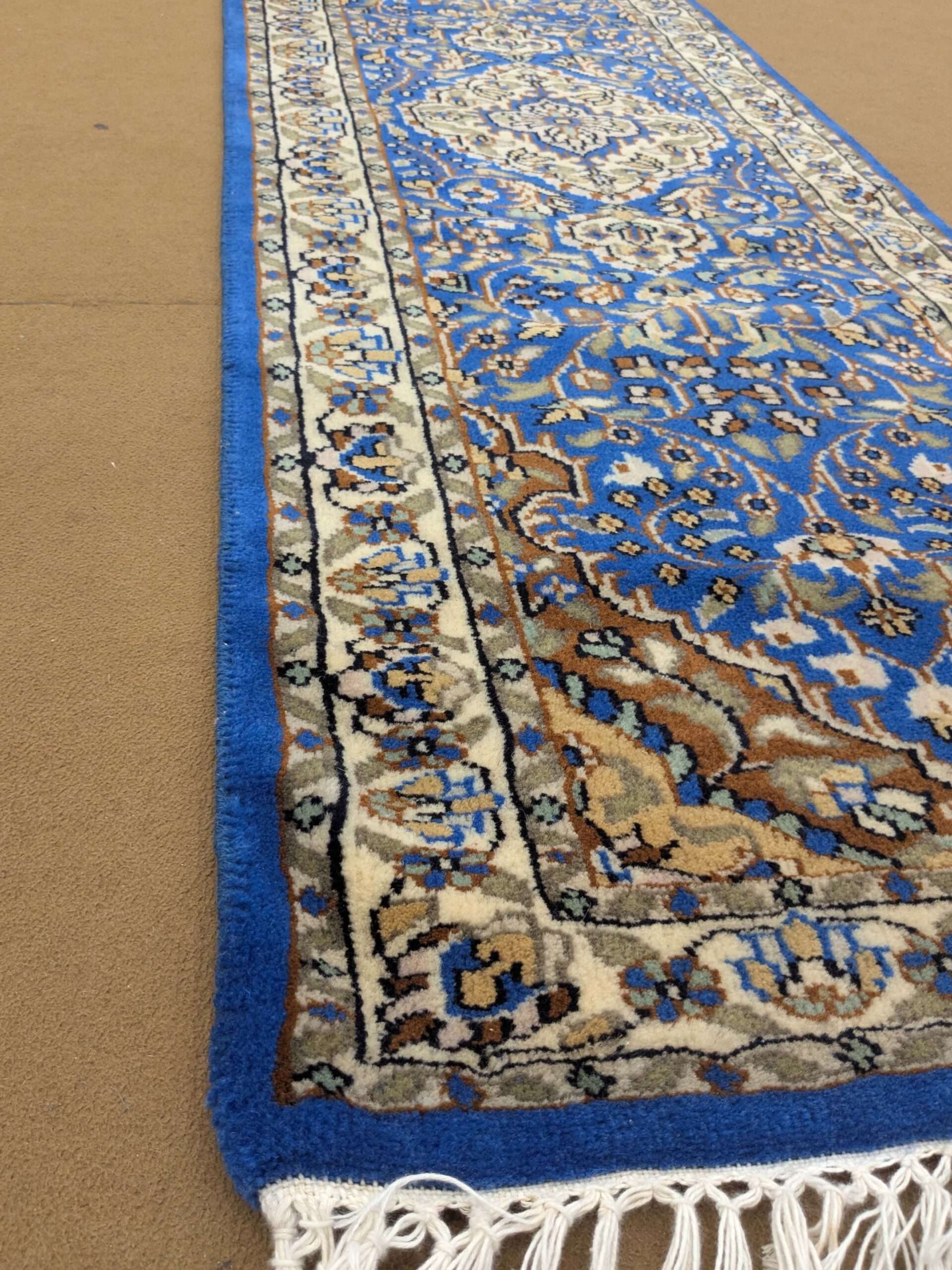 Unique Blue Persian Hand Knotted Runner Wool Carpet - 2FT X 6FT | 60CM X 180CM - Image 2