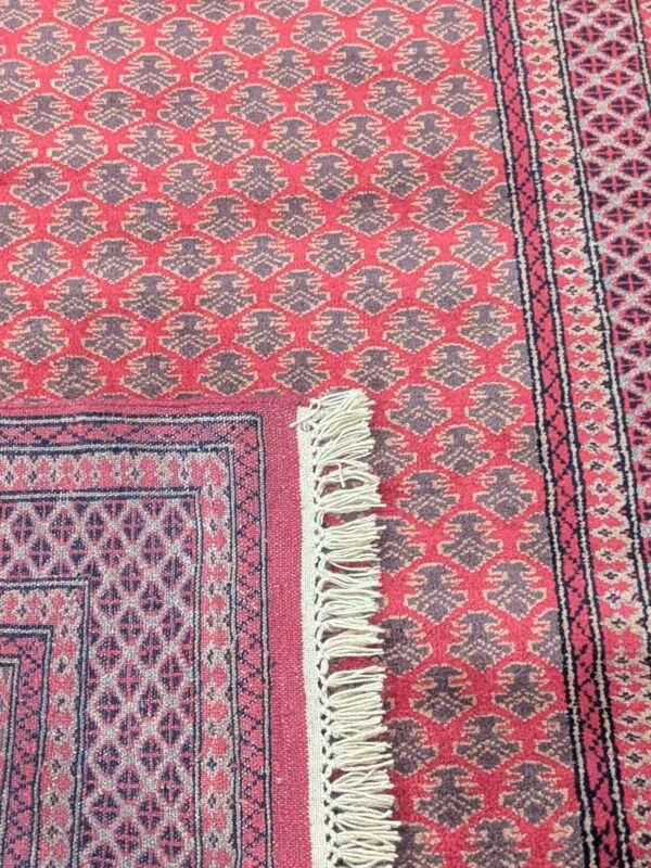 Red Baby Elephant Foot Print Hand Knotted Wool Carpet - 4FT X 6FT | 120CM X 180CM - Image 2