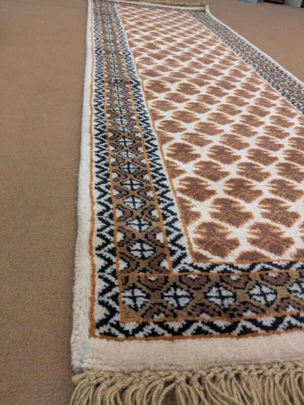 Beige Baby Elephant Foot Print Hand Knotted Runner Wool Carpet - 2FT X 6FT | 60CM X 180CM - Image 2