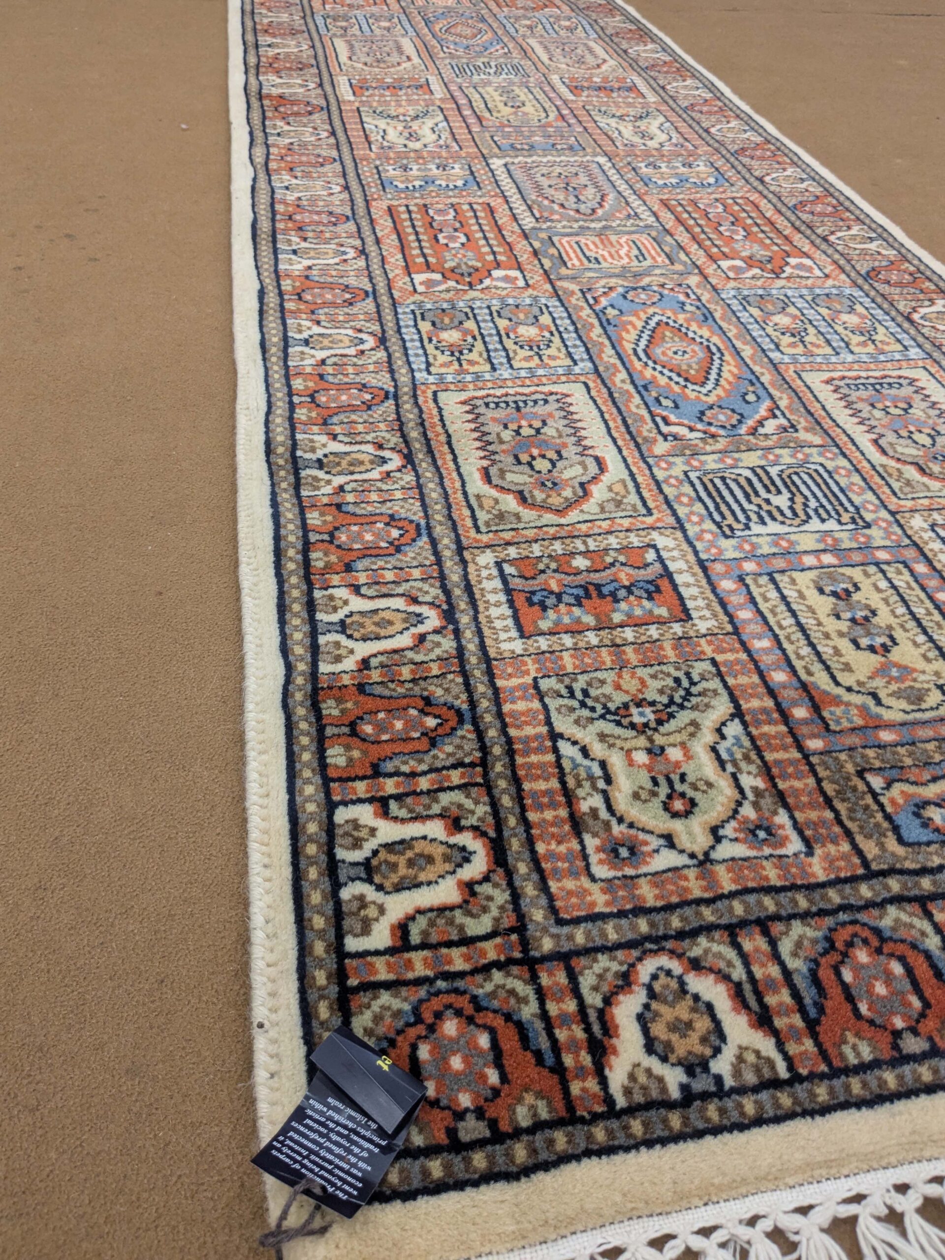 White Mughal Garden Hand Knotted Runner Wool Carpet - 2FT X 6FT | 60CM X 180CM - Image 2