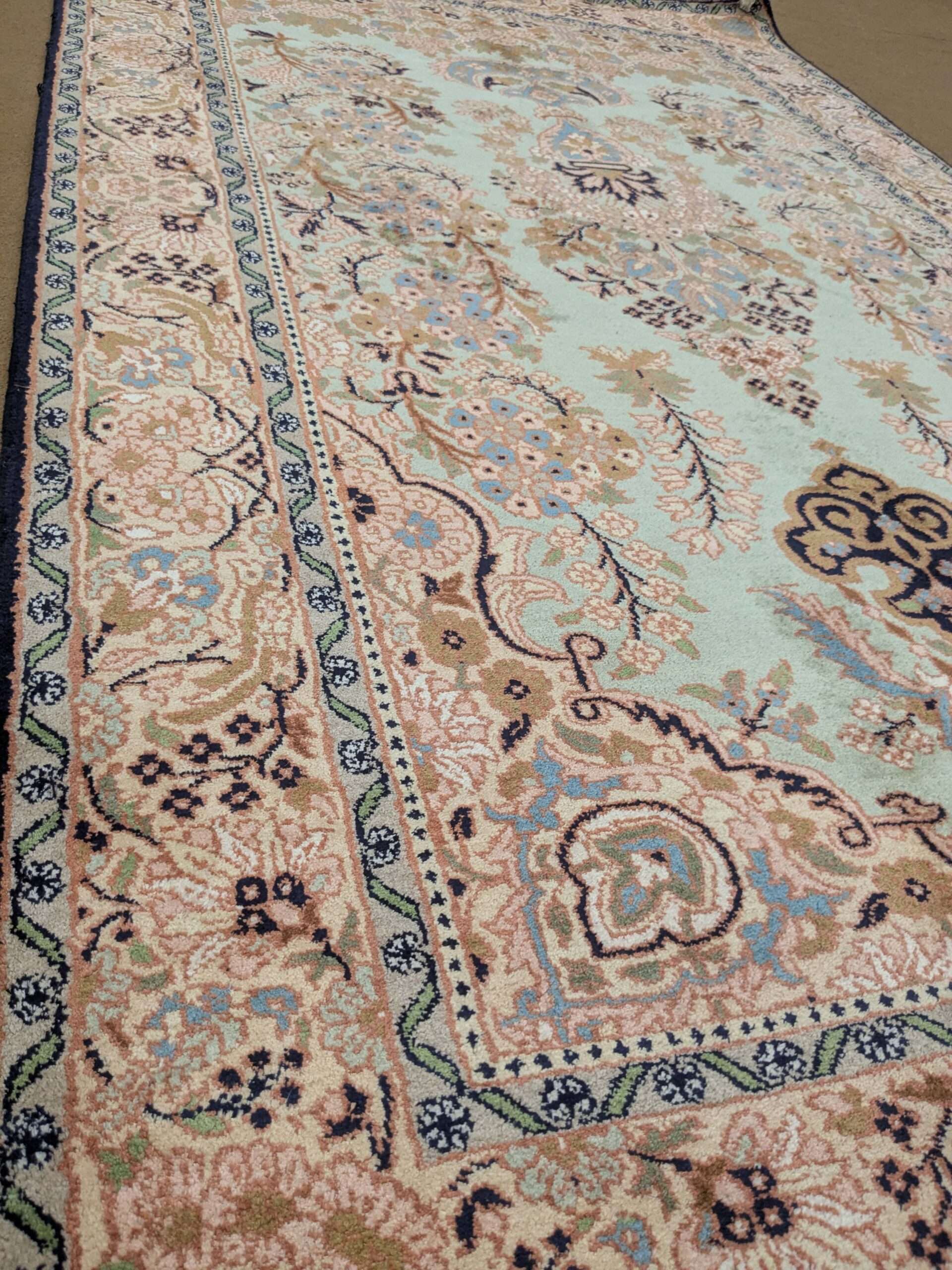 Blue Persian Silk On Cotton Knotted Carpet - 3FT X 5FT | 90CM X 150CM - Image 2