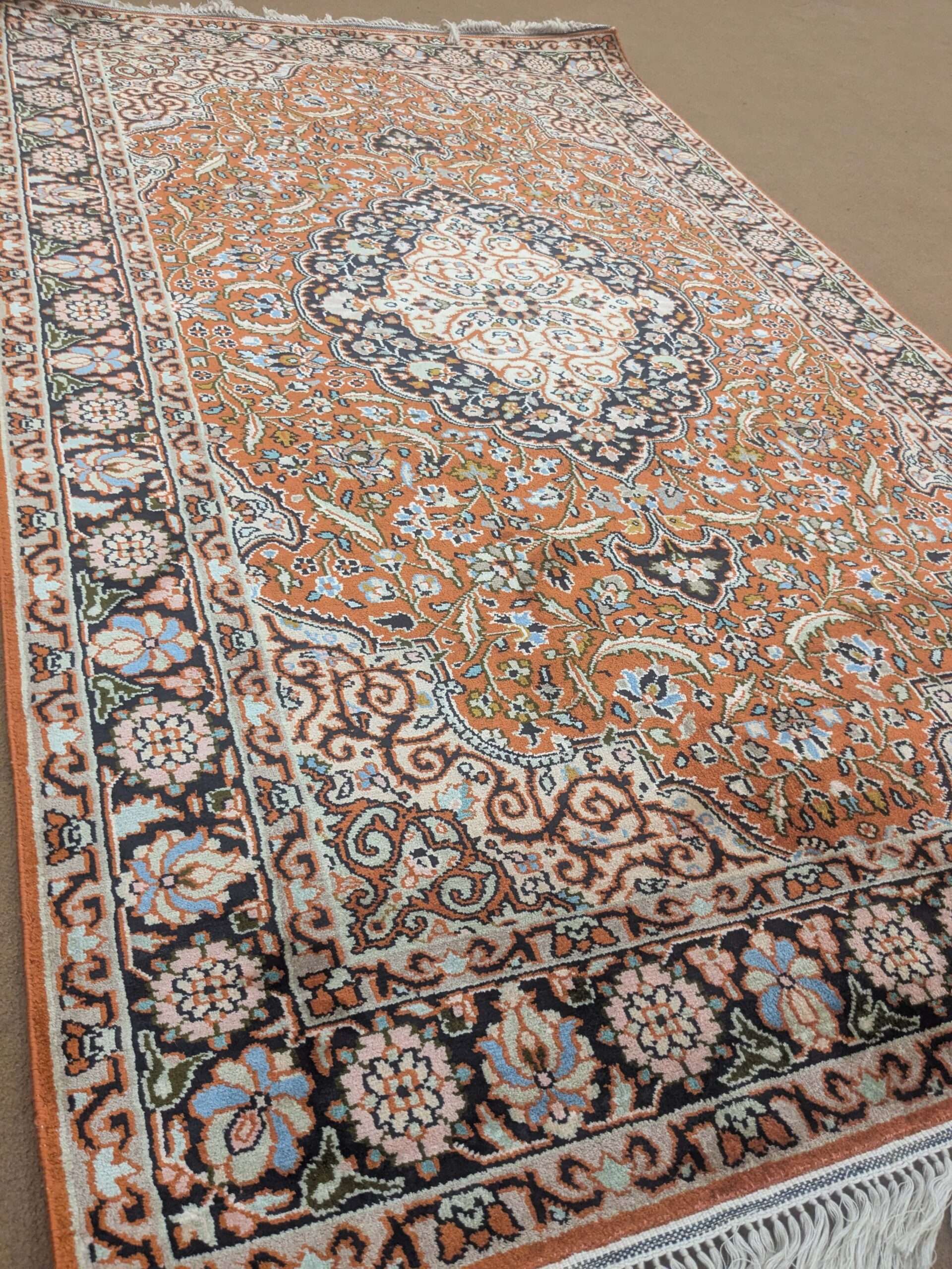 Persian Design Silk On Cotton Knotted Carpet - 3FT X 5FT | 90CM X 150CM - Image 2