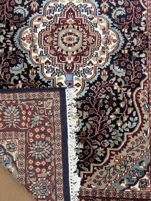 Blue Persian Design Hand Knotted Wool Carpet - 4FT X 6FT | 120CM X 180CM - Image 2
