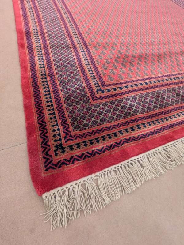 Red Baby Elephant Foot Print Hand Knotted Wool Carpet - 9FT X 12FT | 270CM X 360CM - Image 2