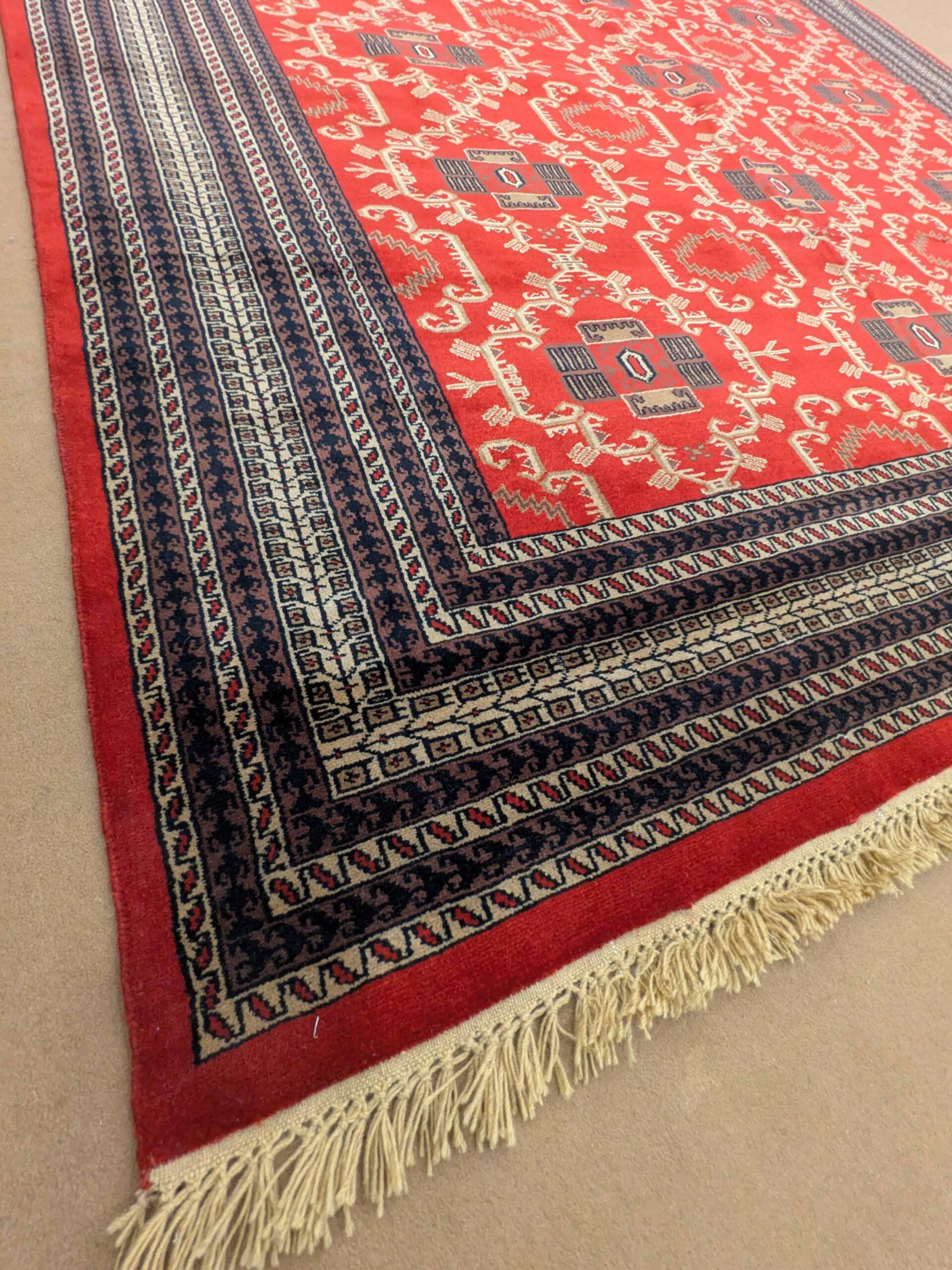 Red Tribal Hand Knotted Wool Carpet - 9FT X 12FT | 270CM X 360CM - Image 3