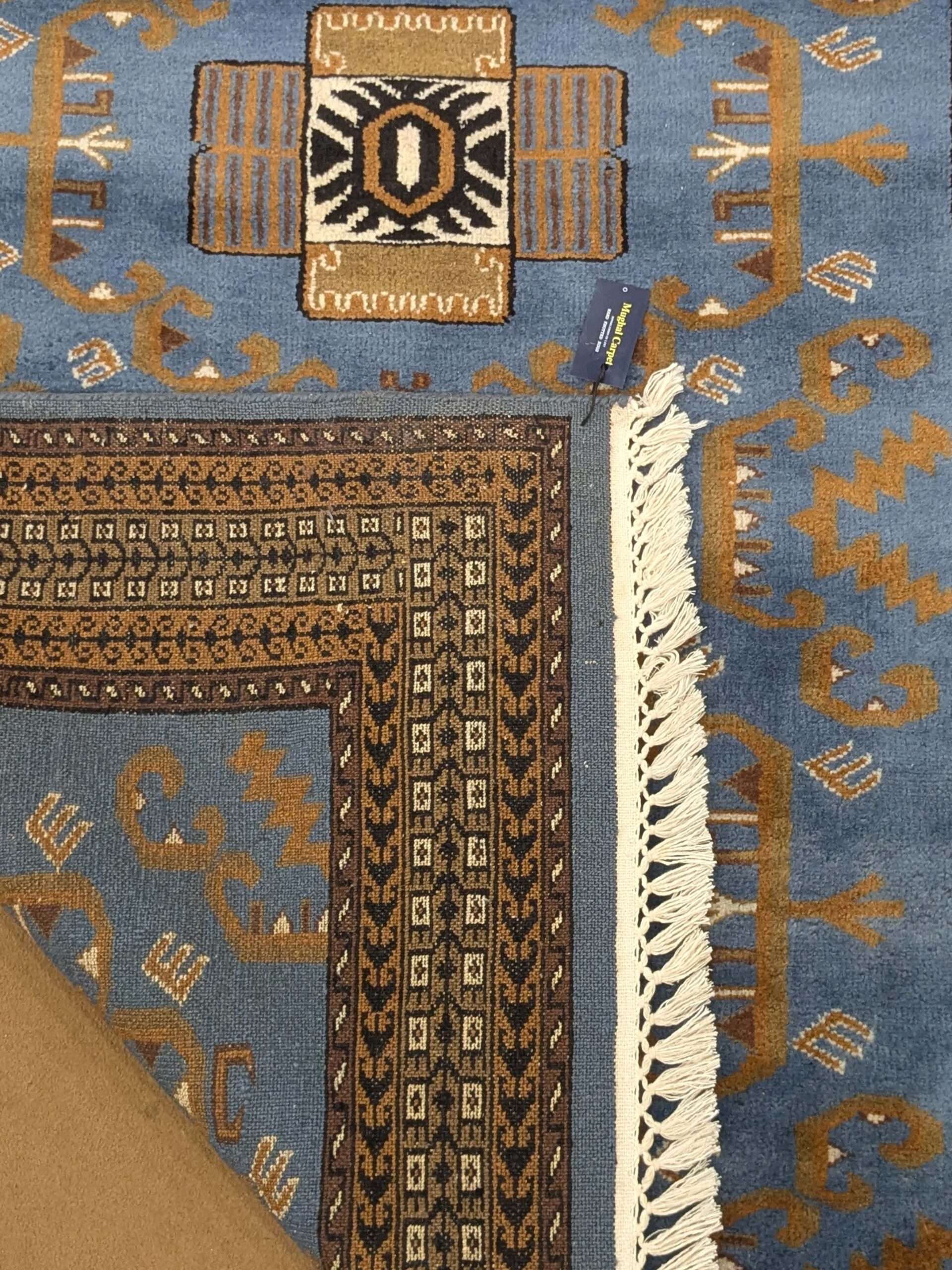 Blue Tribal Hand Knotted Wool Carpet - 4FT X 6FT | 120CM X 180CM - Image 2