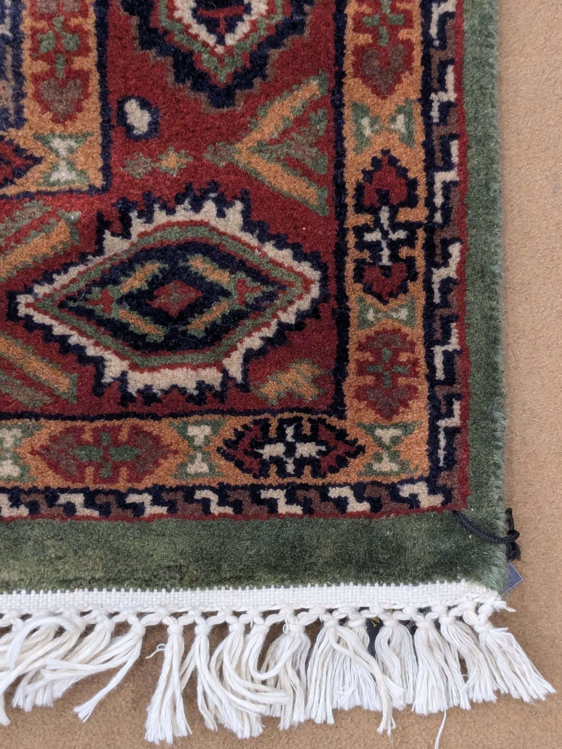 Green Tribal Hand Knotted Wool Carpet - 4FT X 6FT | 120CM X 180CM - Image 2