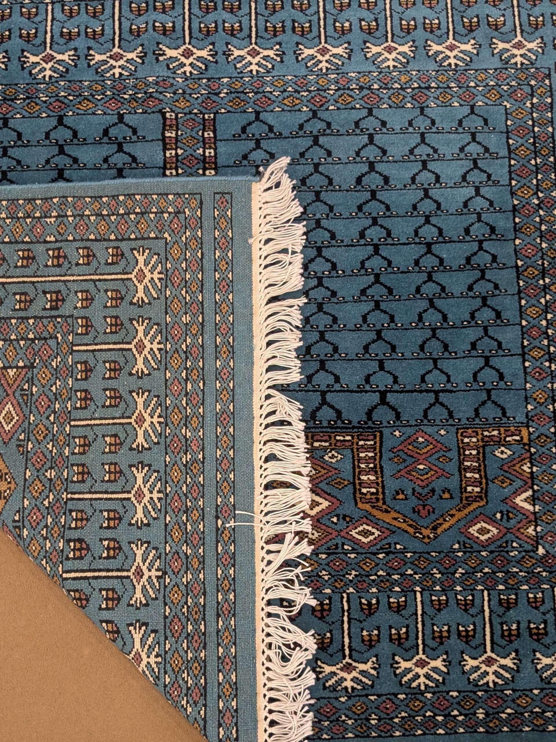 Blue Family Design Hand Knotted Wool Carpet - 5FT X 7FT | 150CM X 210CM - Image 3