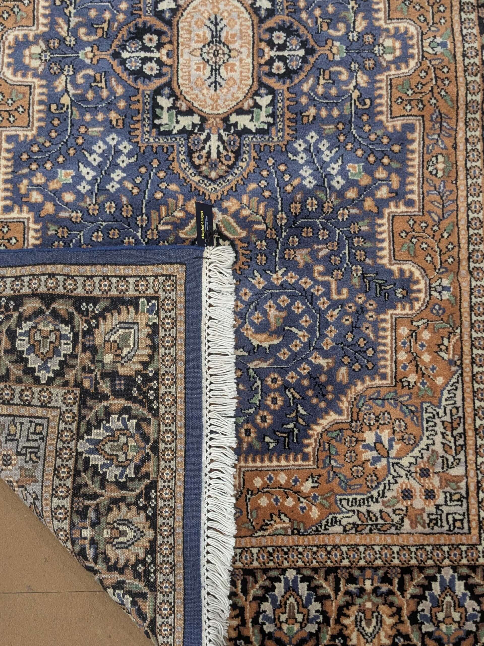Blue Persian Hand Knotted Wool Carpet - 5FT X 7FT | 150CM X 210CM - Image 3