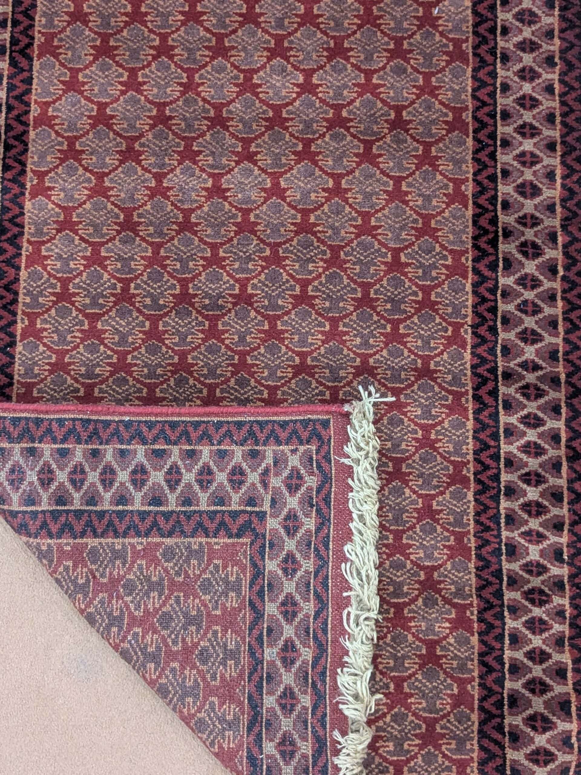 Red Baby Elephant Foot Print Hand Knotted Runner Wool Carpet - 2.5FT X 8FT | 75CM X 240CM - Image 3