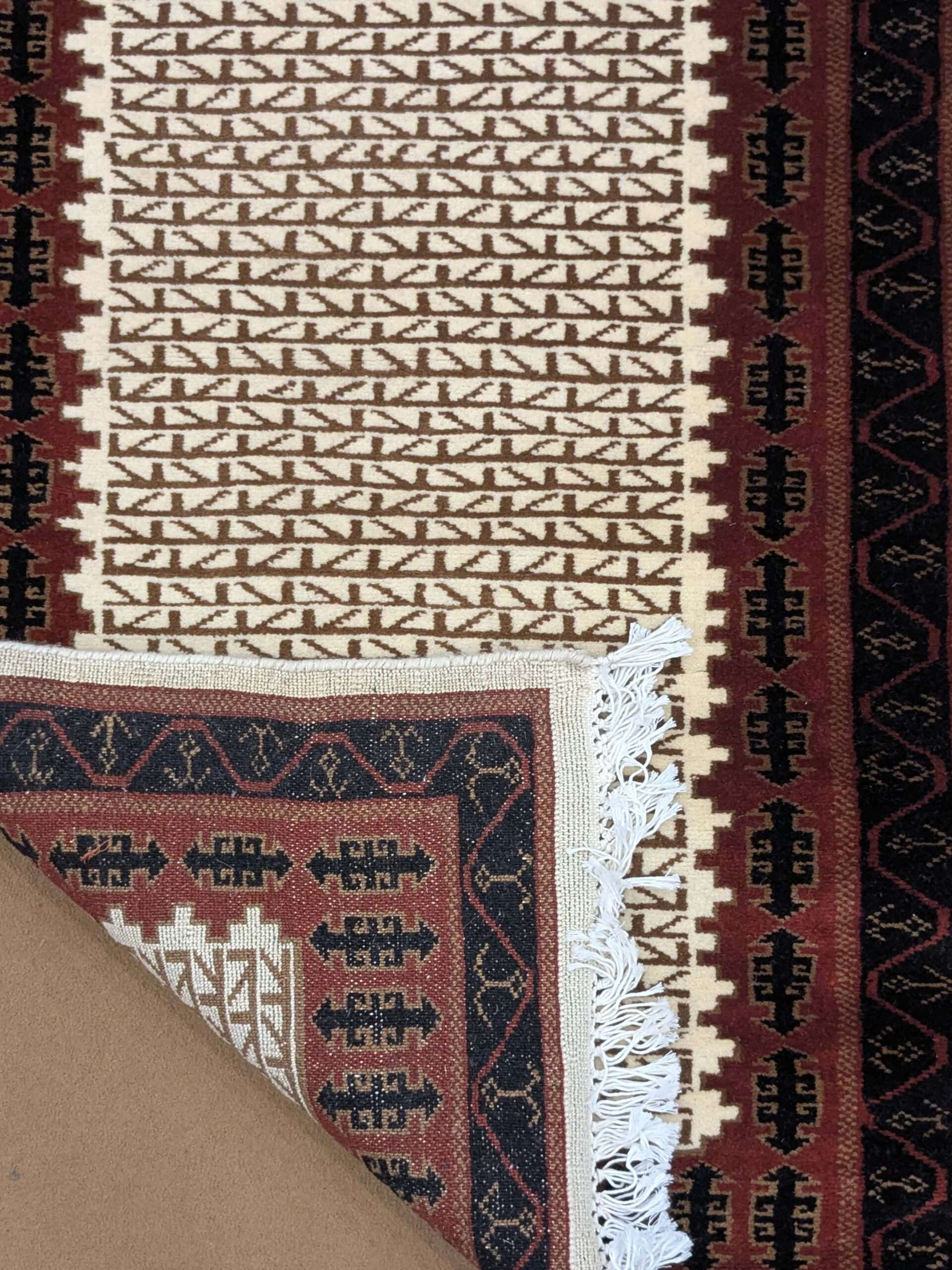 Beige Tribal Hand Knotted Runner Wool Carpet - 2.5FT X 10FT | 75CM X 300CM - Image 4