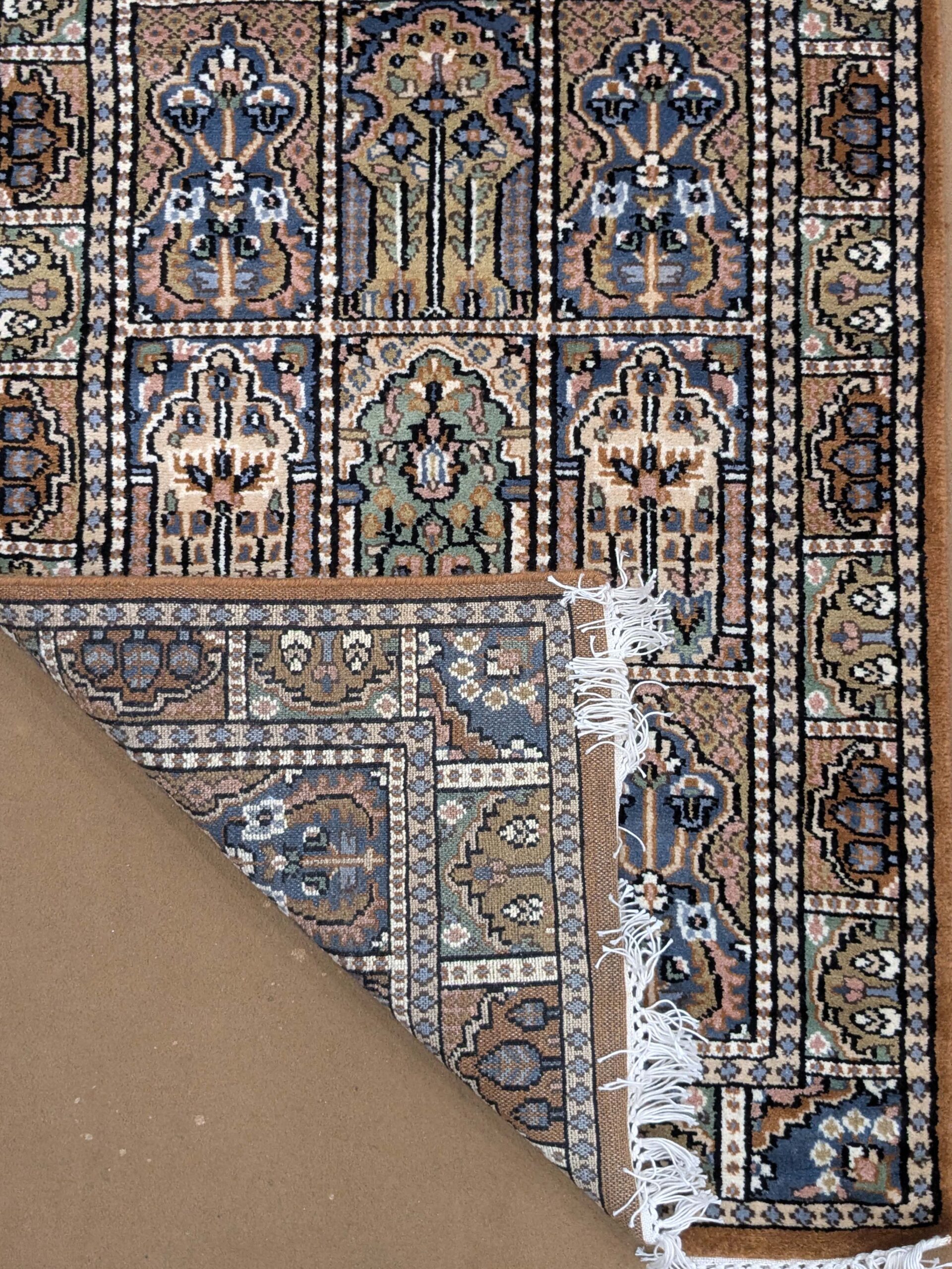 Mughal Garden Hand Knotted Runner Wool Carpet - 2.5FT X 10FT | 75CM X 300CM - Image 4