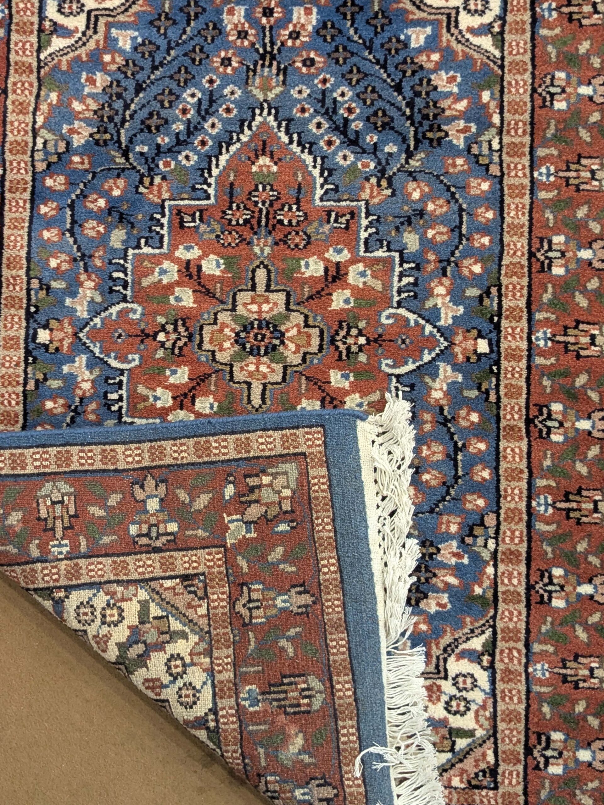 Blue Persian Hand Knotted Runner Wool Carpet - 2.5FT X 10FT | 75CM X 300CM - Image 4