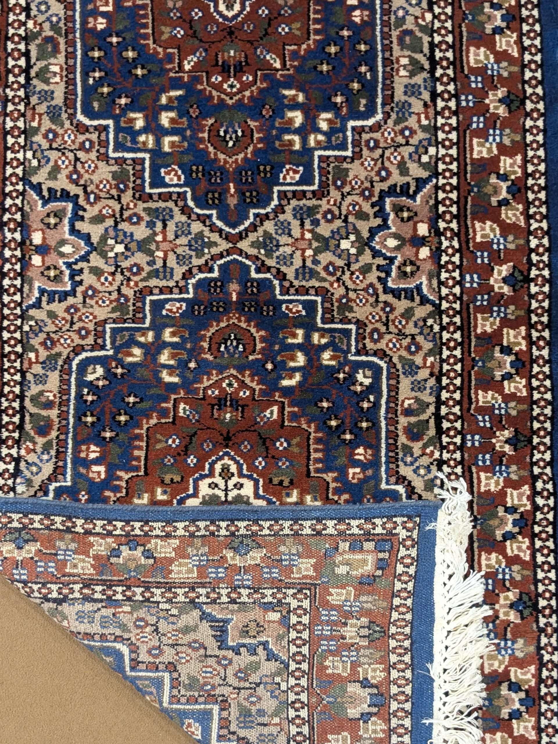 Blue Persian Hand Knotted Runner Wool Carpet - 2.5FT X 10FT | 75CM X 300CM - Image 4