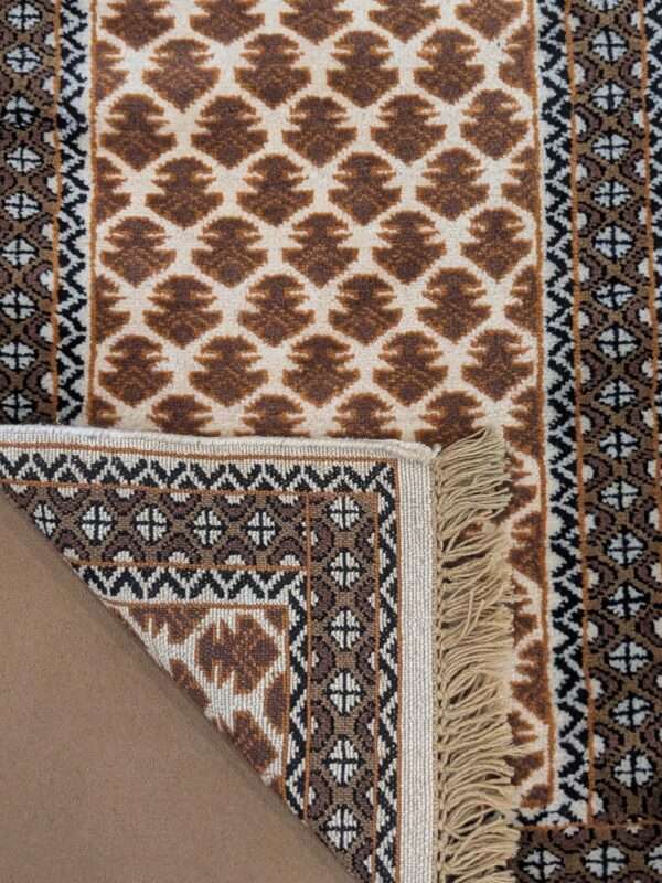 Beige Baby Elephant Foot Print Hand Knotted Runner Wool Carpet - 2FT X 6FT | 60CM X 180CM - Image 3