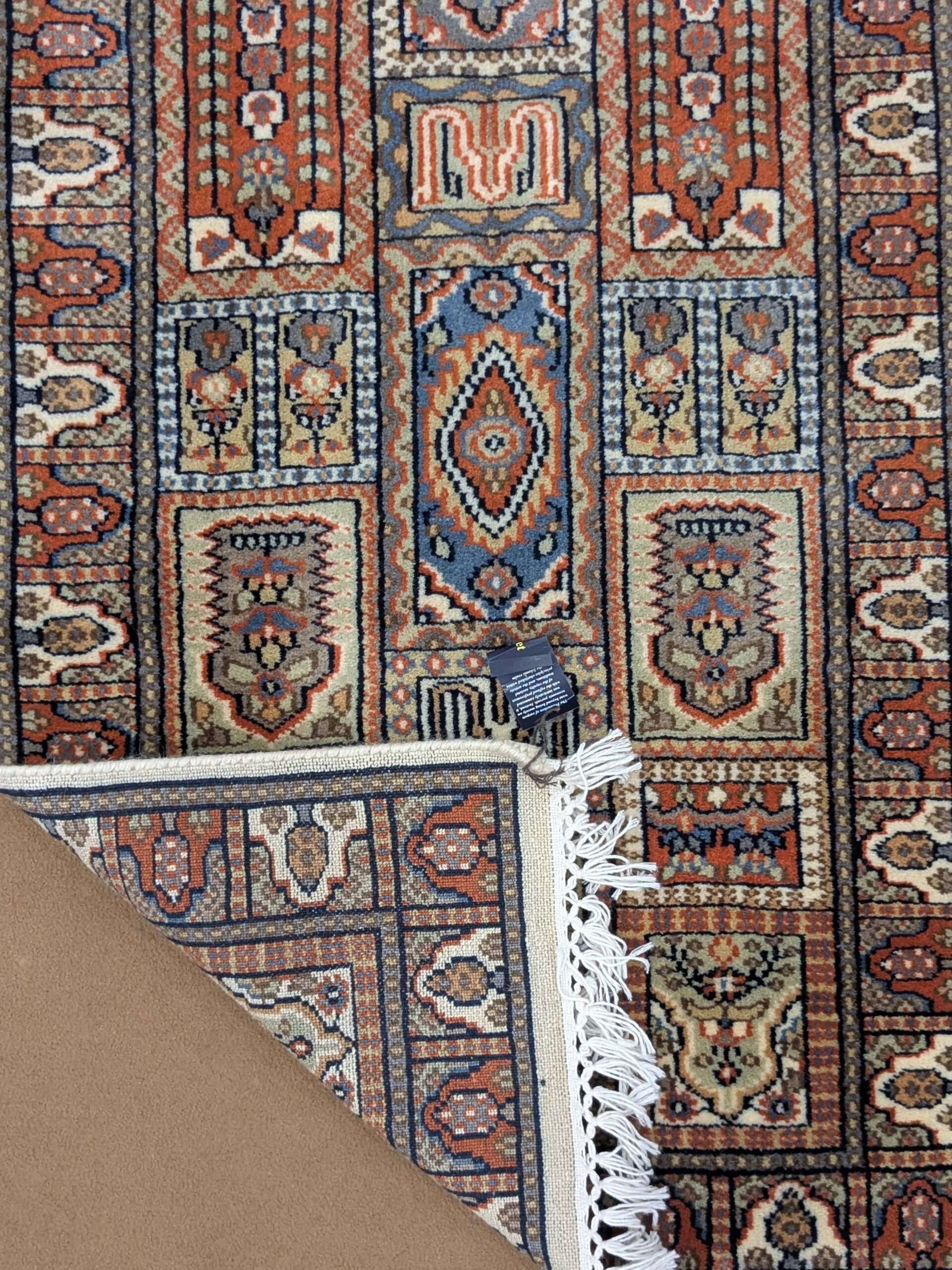 White Mughal Garden Hand Knotted Runner Wool Carpet - 2FT X 6FT | 60CM X 180CM - Image 3