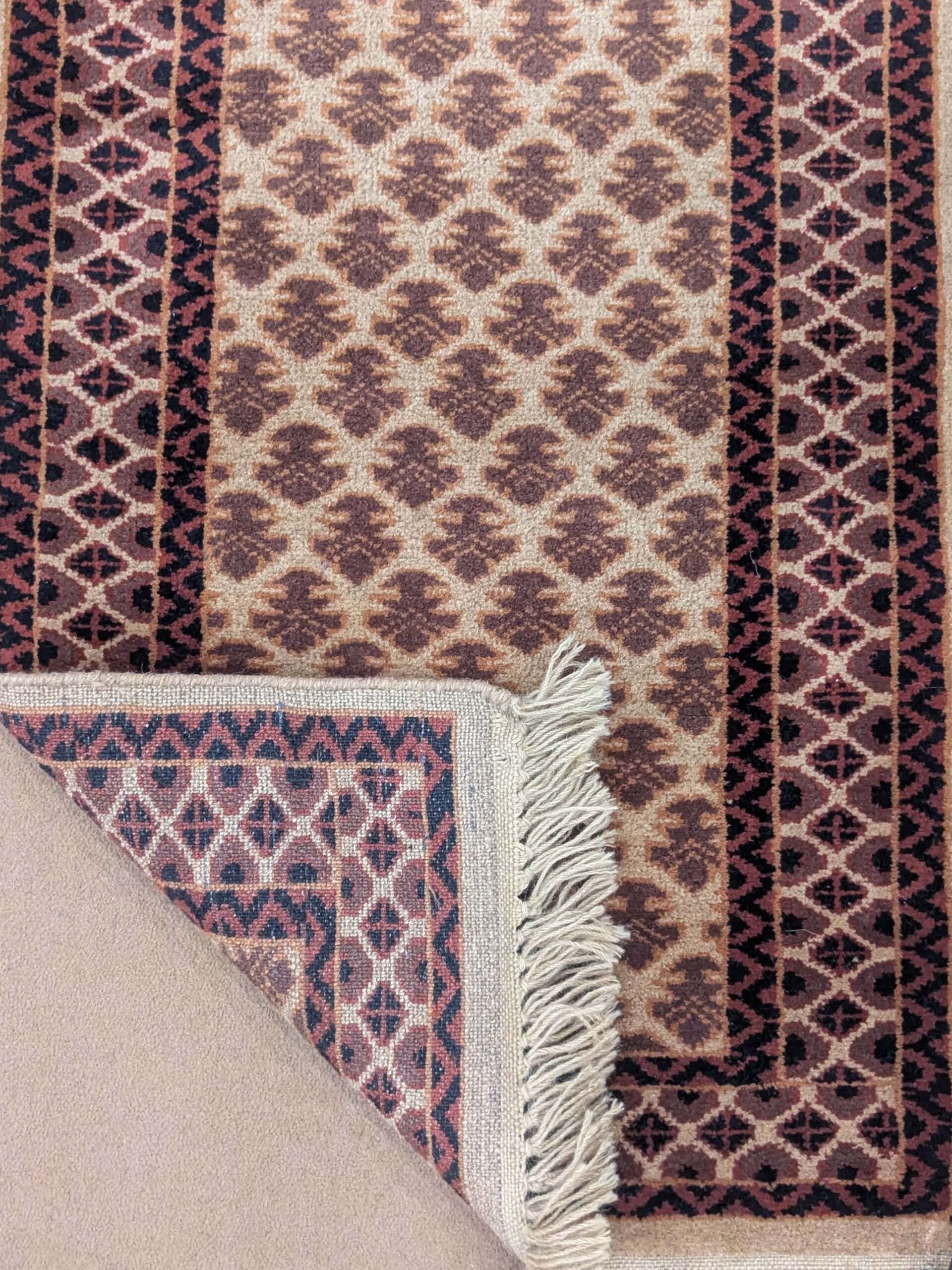 Beige Baby Elephant Foot Print Hand Knotted Runner Wool Carpet - 2FT X 6FT | 60CM X 180CM - Image 4