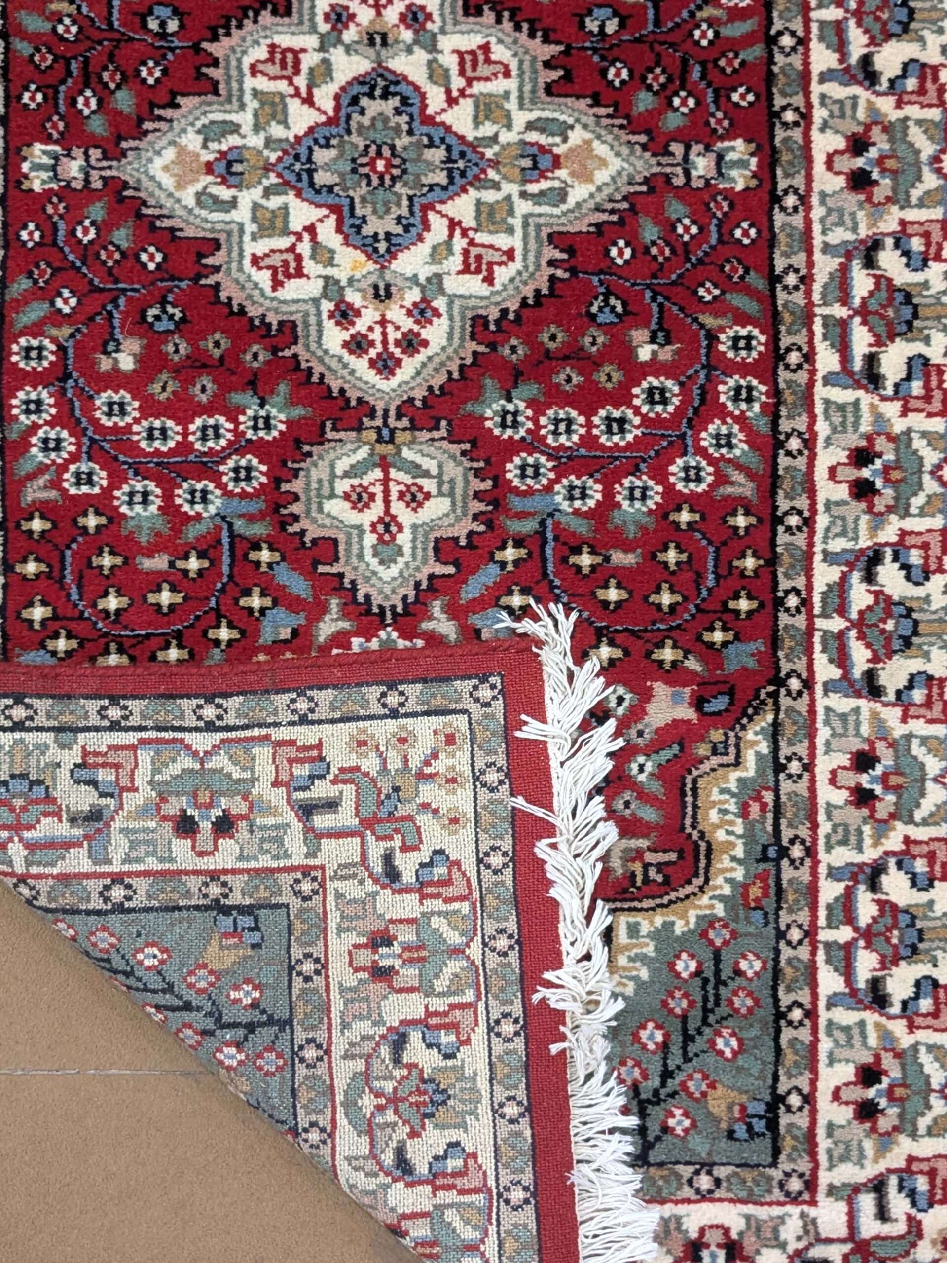 Red Persian Hand Knotted Runner Wool Carpet - 2.5FT X 12FT | 75CM X 360CM - Image 4
