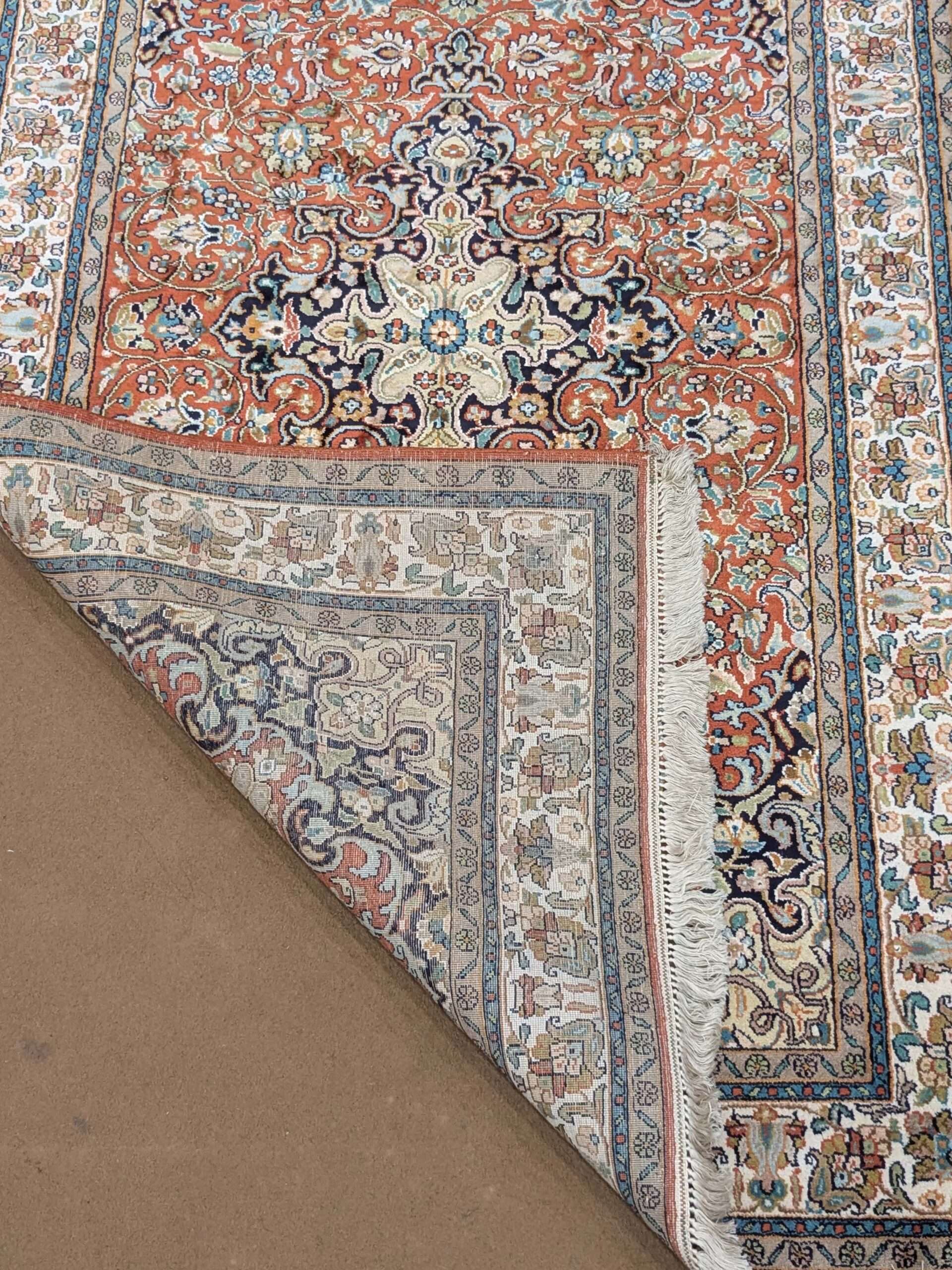 Persian Design Silk On Cotton Knotted Carpet - 3FT X 5FT | 90CM X 150CM - Image 3