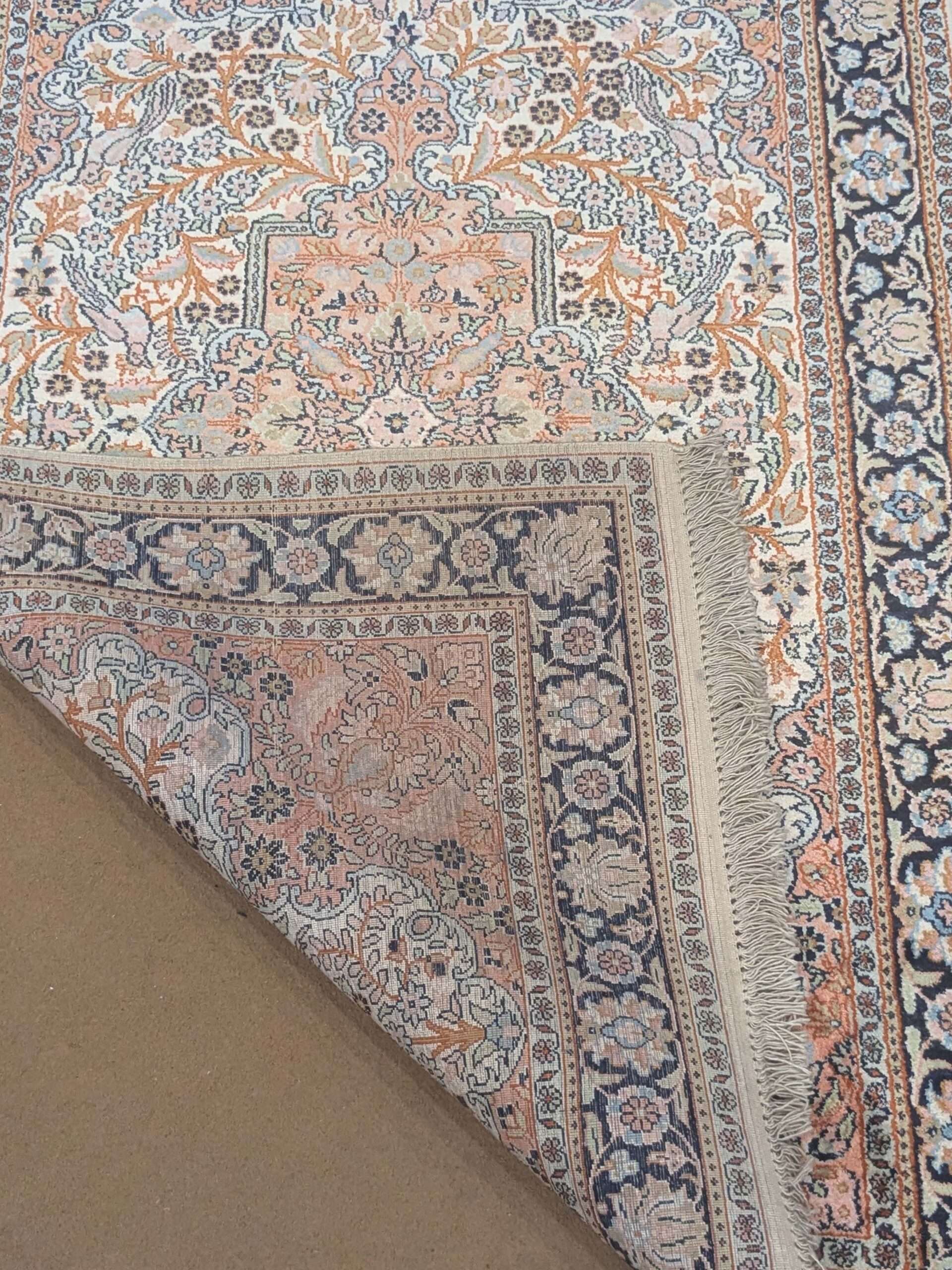 Persian Design Silk On Cotton Knotted Carpet - 3FT X 5FT | 90CM X 150CM - Image 3
