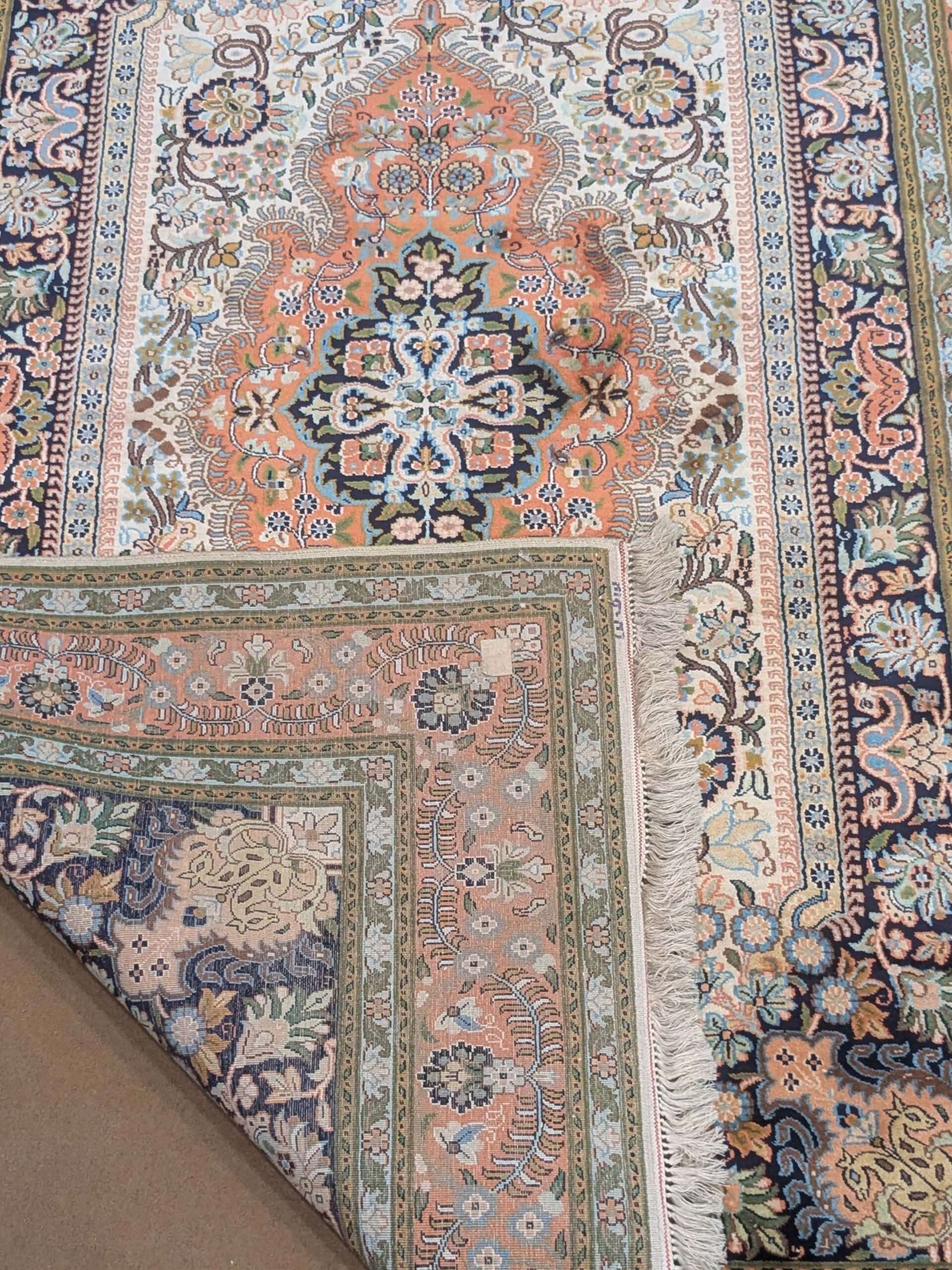 Persian Silk On Cotton Knotted Carpet - 4FT X 6FT | 120CM X 180CM - Image 3