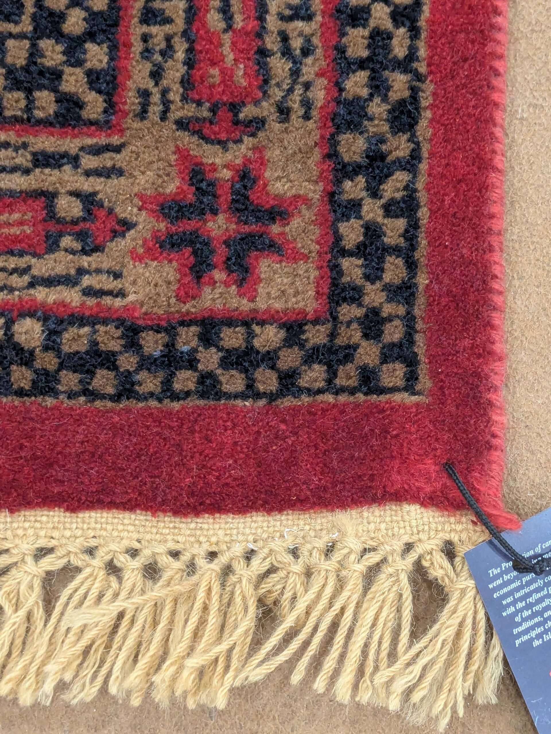 Red Tribal Hand Knotted Wool Carpet - 4FT X 6FT | 120CM X 180CM - Image 3