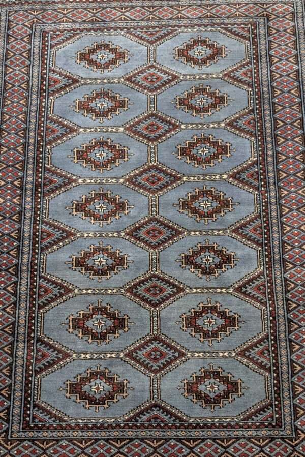 Grey Tribal Knotted Wool Carpet - 4FT X 6FT | 120CM X 180CM - Image 3