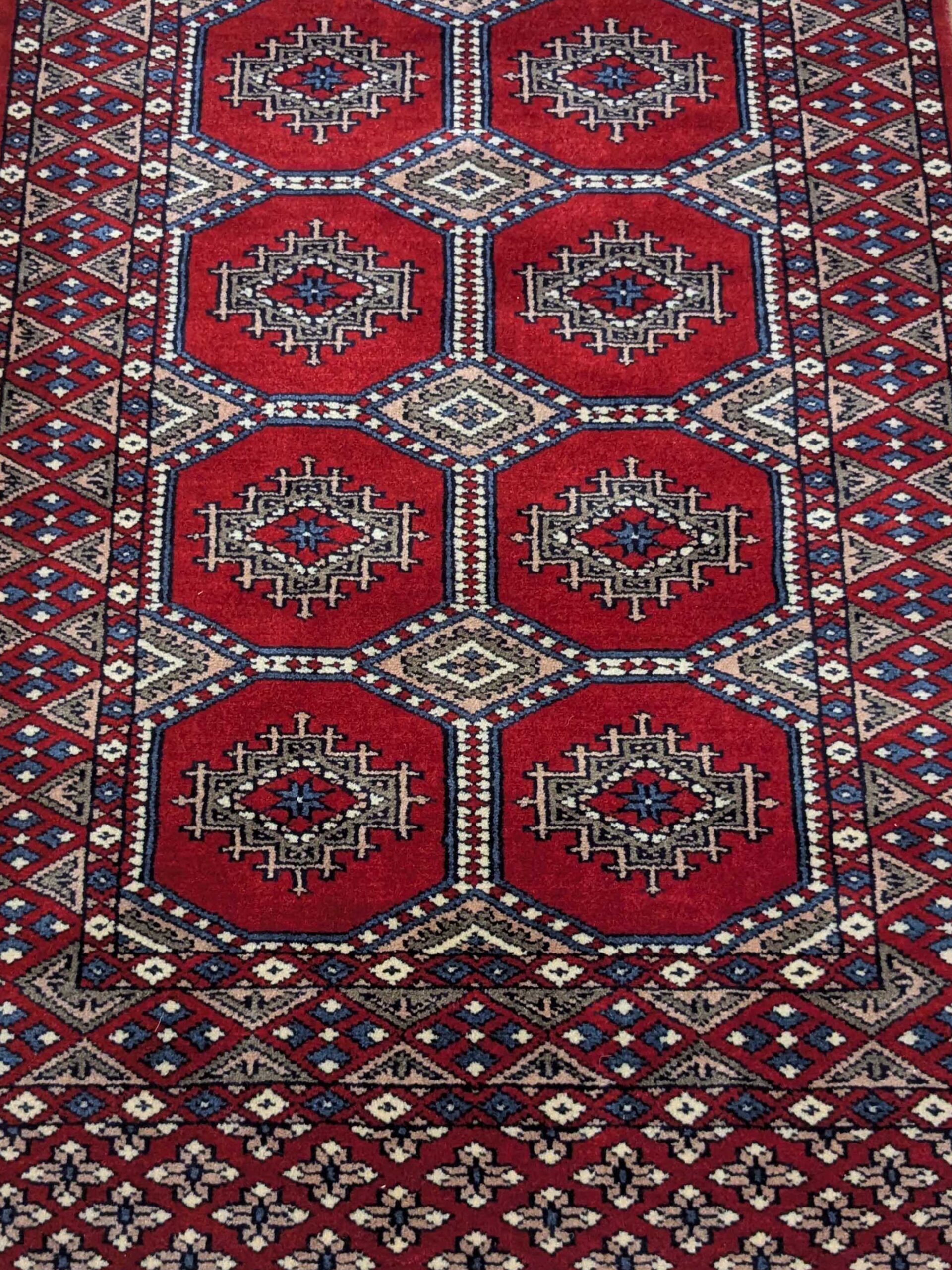 Red Tribal Hand Knotted Wool Carpet - 2.5FT X 4FT | 76CM X 122CM - Image 4