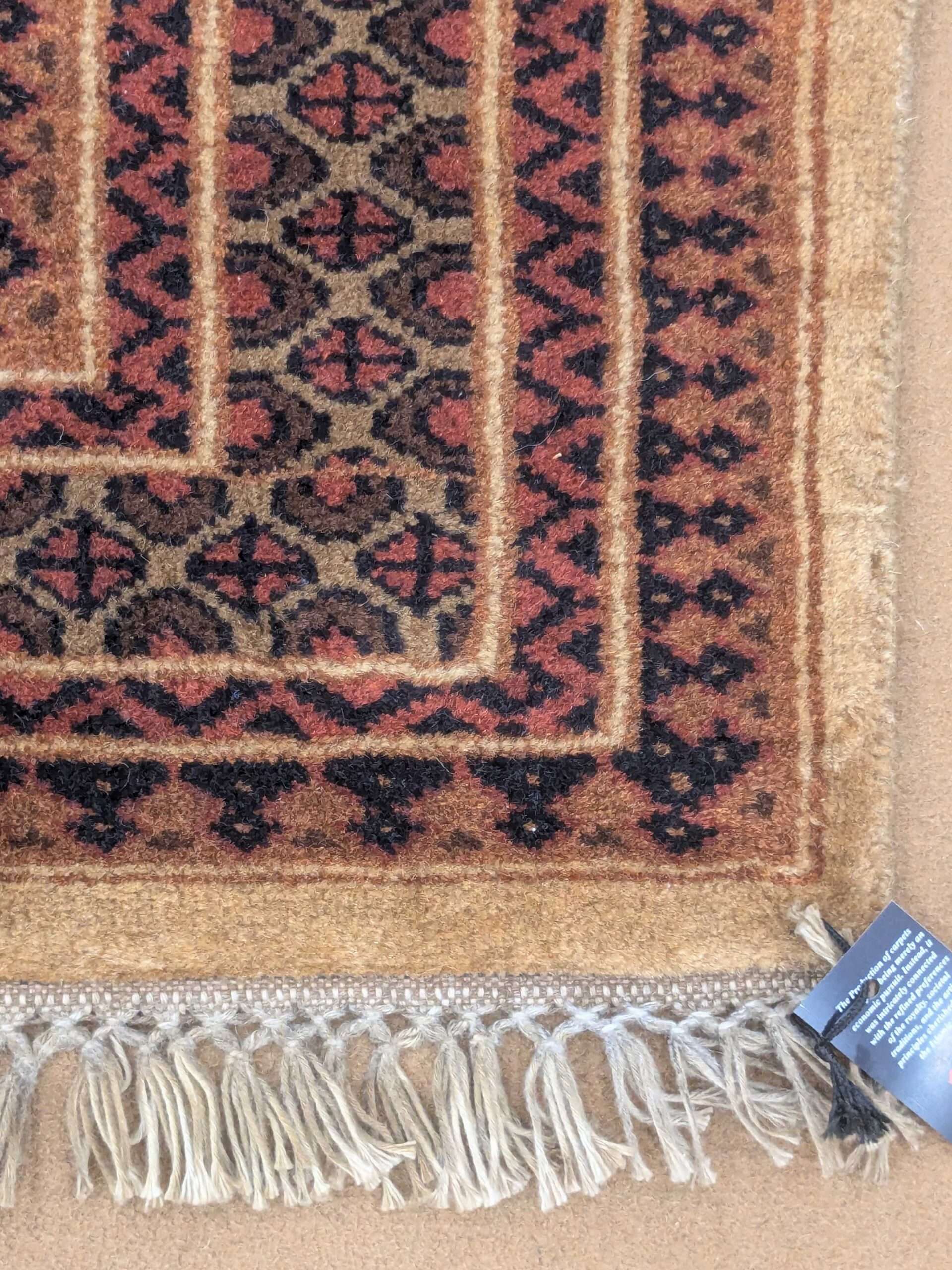 Beige Baby Elephant Foot Print Hand Knotted Wool Carpet - 5FT X 7FT | 150CM X 210CM - Image 4