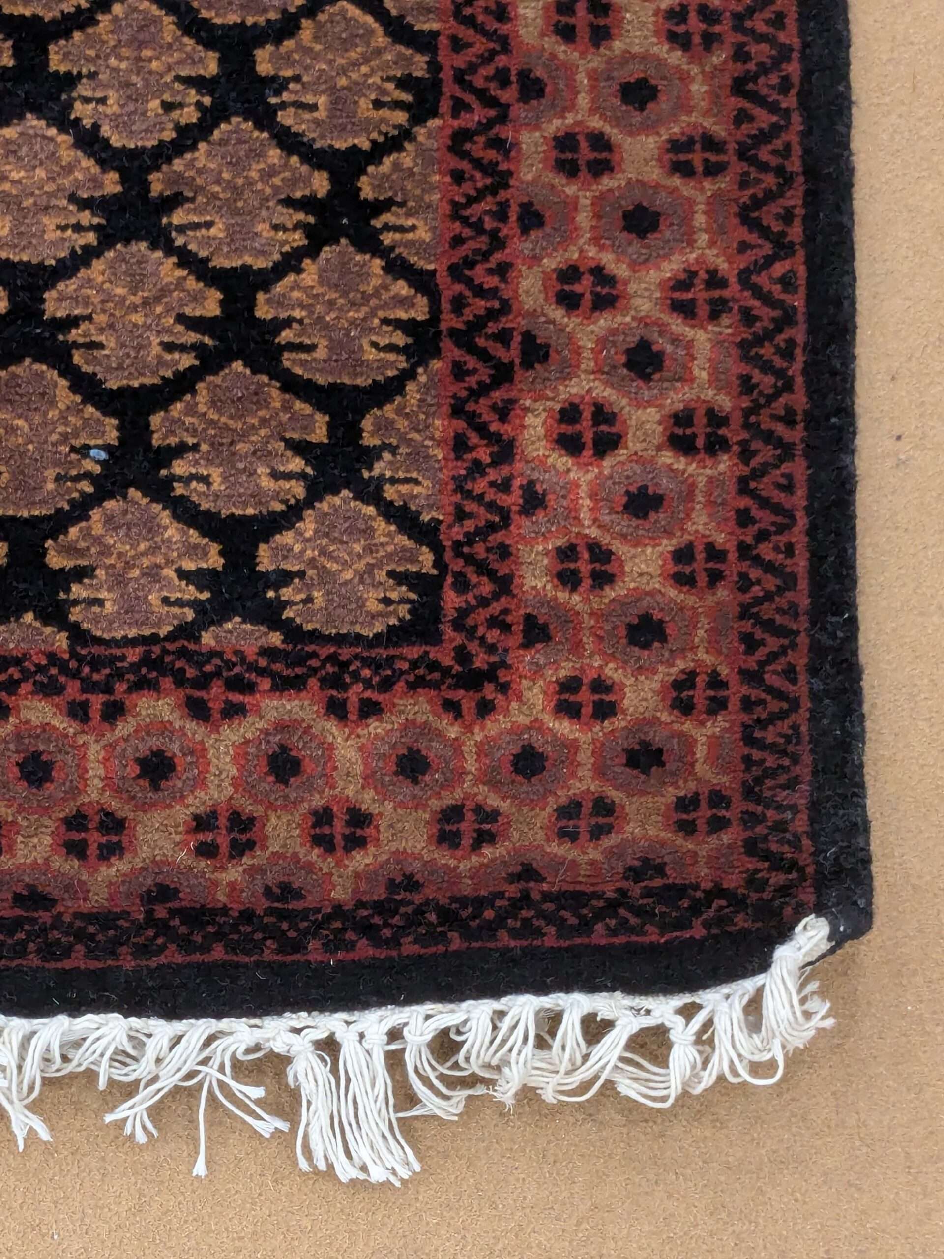 Black Baby Elephant Foot Print Hand Knotted Runner Wool Carpet - 2.5FT X 8FT | 75CM X 240CM - Image 4