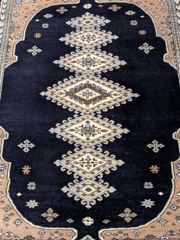 Black Tribal Hand Knotted Wool Carpet - 4FT X 6FT | 120CM X 180CM - Image 4