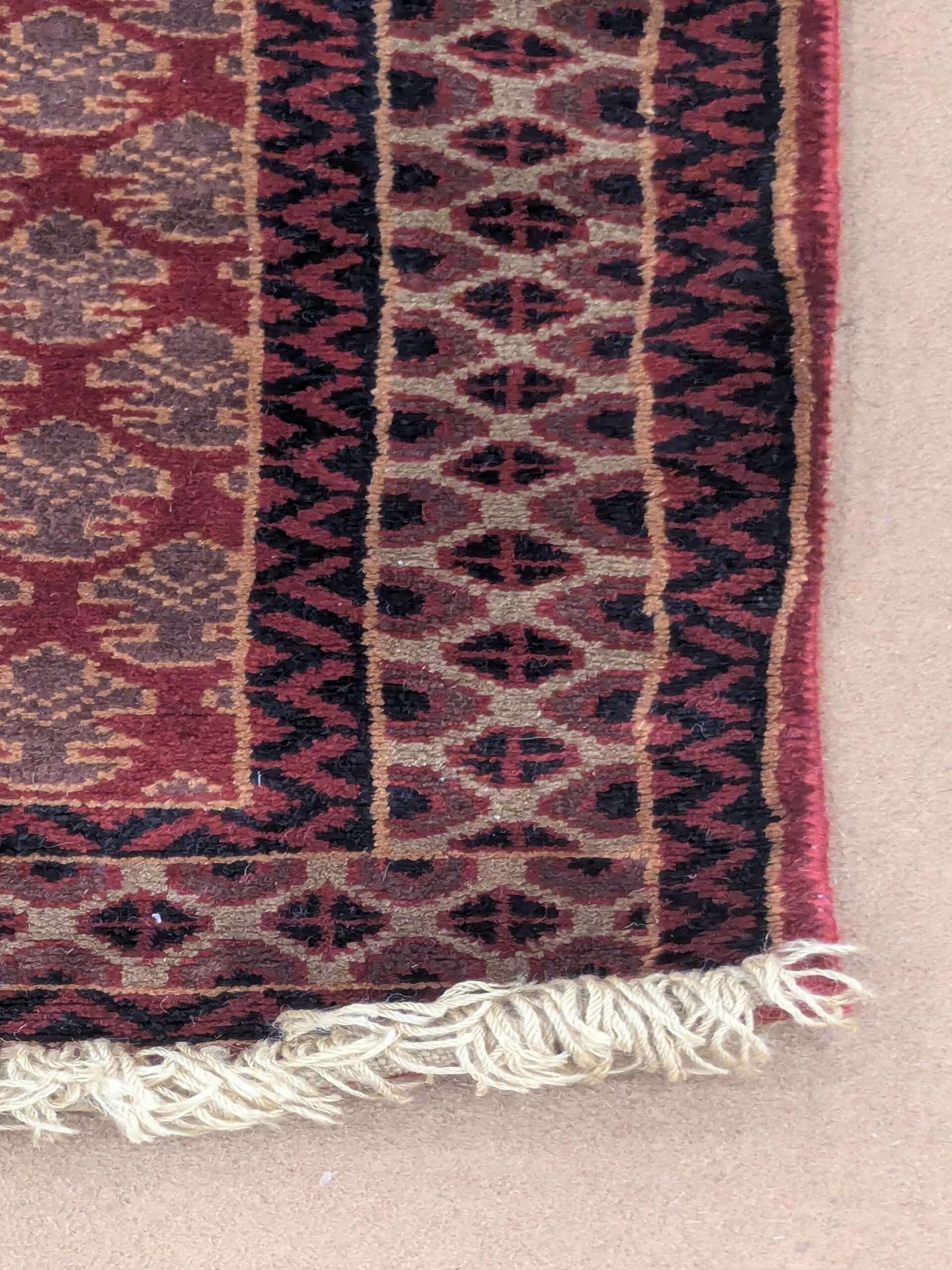 Red Baby Elephant Foot Print Hand Knotted Runner Wool Carpet - 2.5FT X 8FT | 75CM X 240CM - Image 4