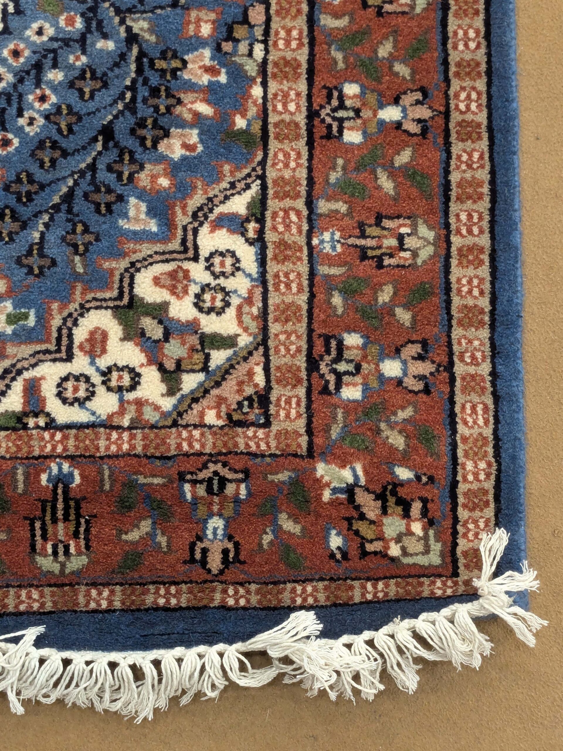 Blue Persian Hand Knotted Runner Wool Carpet - 2.5FT X 10FT | 75CM X 300CM - Image 5