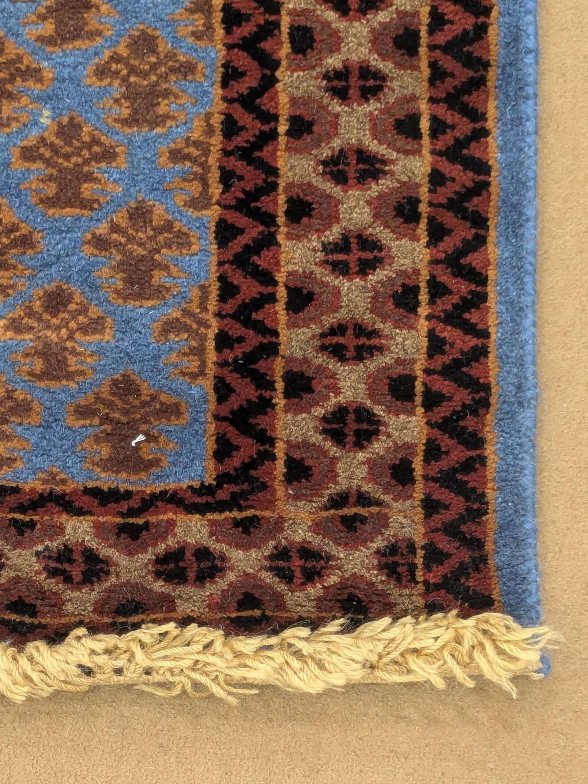 Blue Baby Elephant Foot Print Hand Knotted Runner Wool Carpet - 2.5FT X 10FT | 75CM X 300CM - Image 5