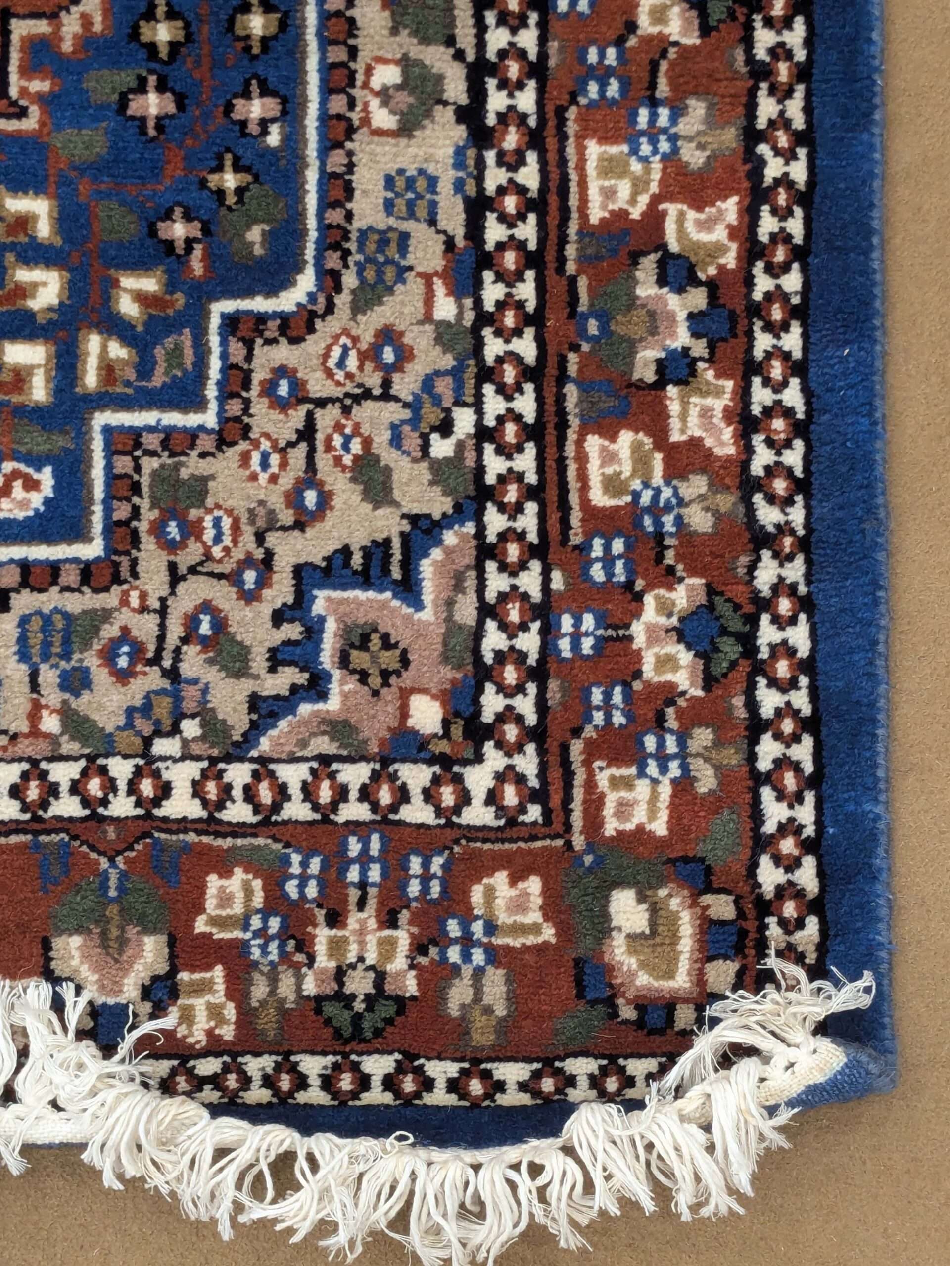 Blue Persian Hand Knotted Runner Wool Carpet - 2.5FT X 10FT | 75CM X 300CM - Image 5